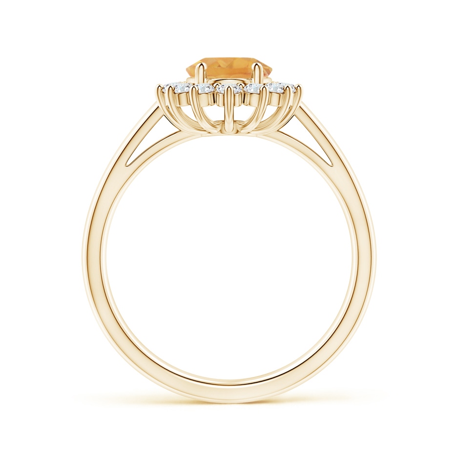 8x6mm A Princess Diana Inspired Citrine Ring with Diamond Halo in Yellow Gold side-1