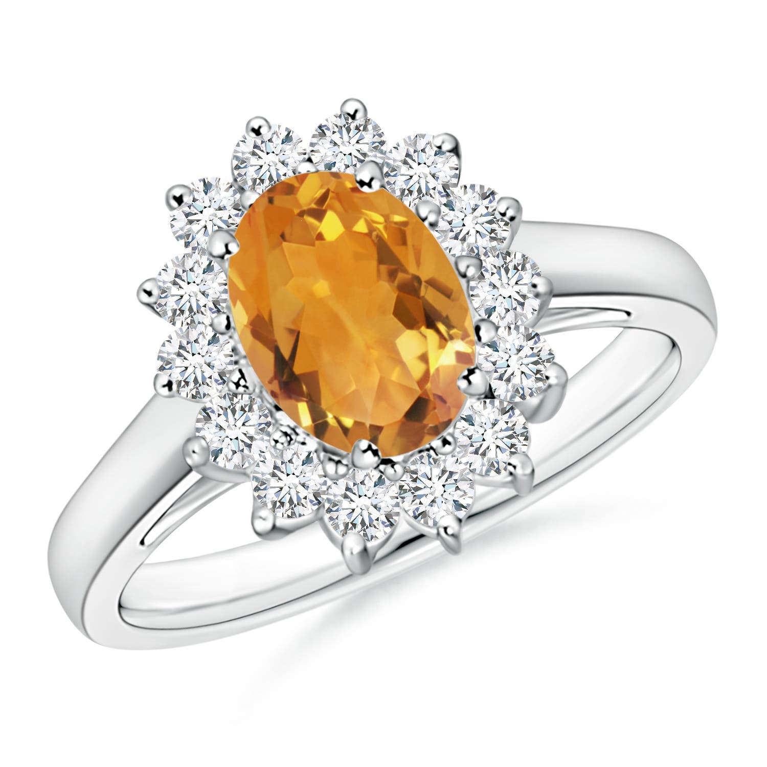 AA - Citrine / 1.45 CT / 14 KT White Gold