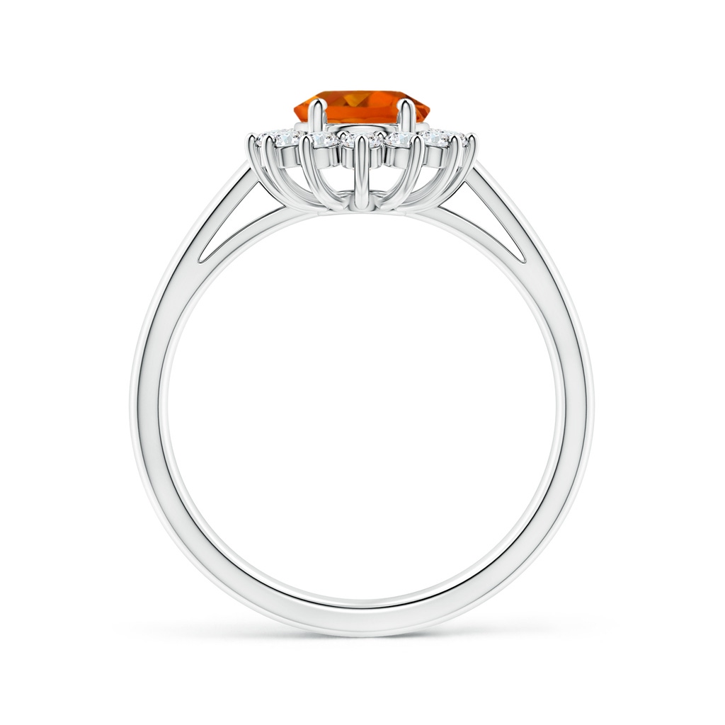 8x6mm AAAA Princess Diana Inspired Citrine Ring with Diamond Halo in White Gold - side_1