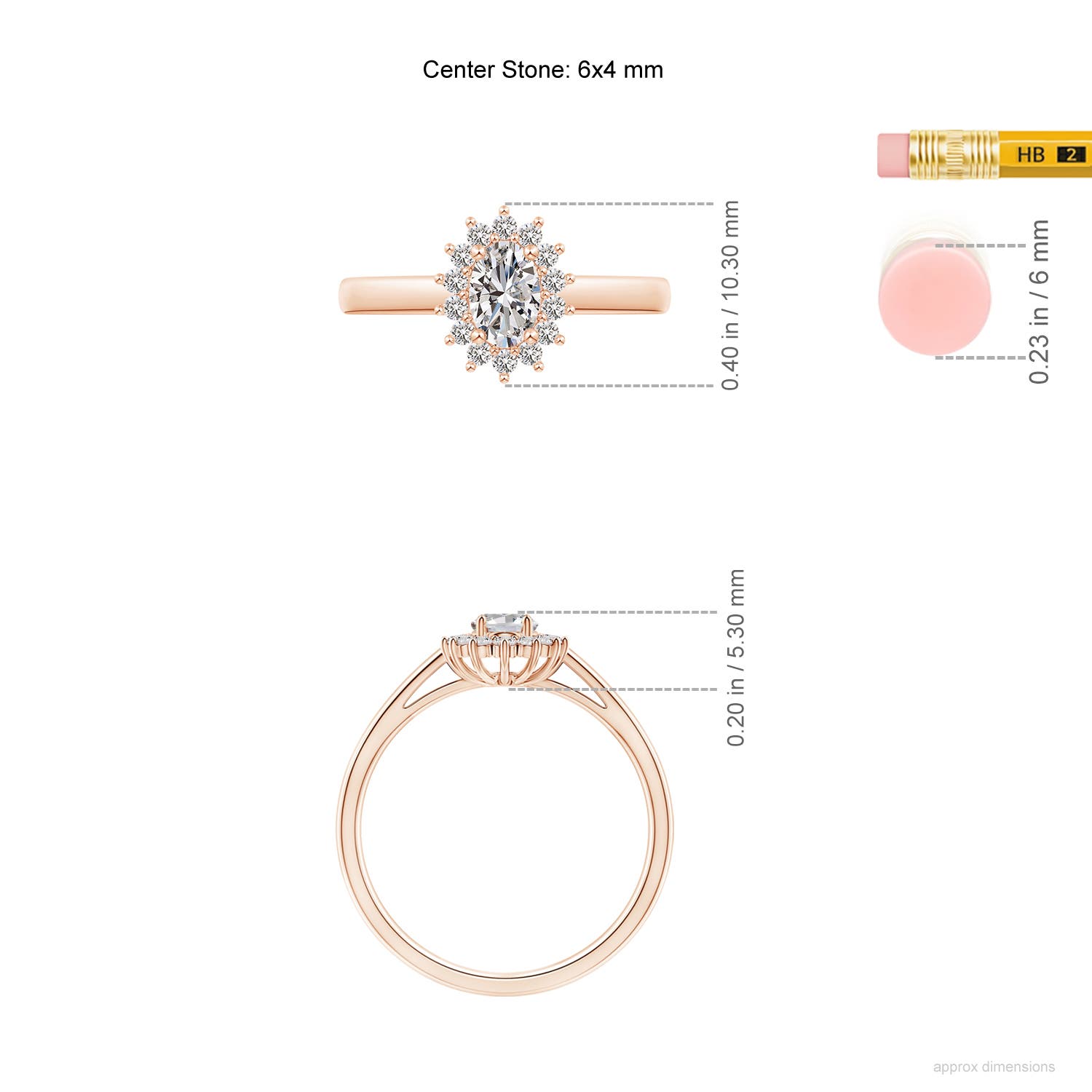 I-J, I1-I2 / 0.6 CT / 14 KT Rose Gold