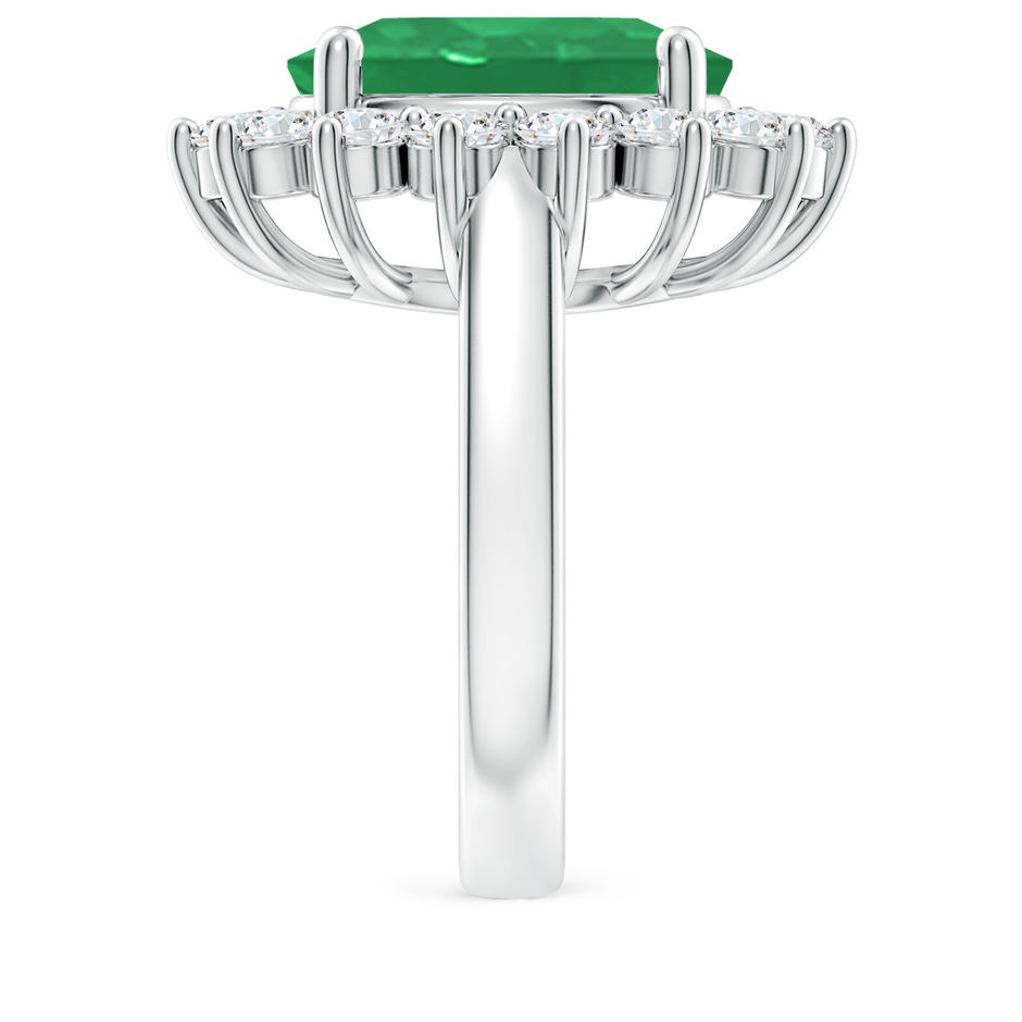14x10mm A Princess Diana Inspired Emerald Ring with Diamond Halo in P950 Platinum side 299