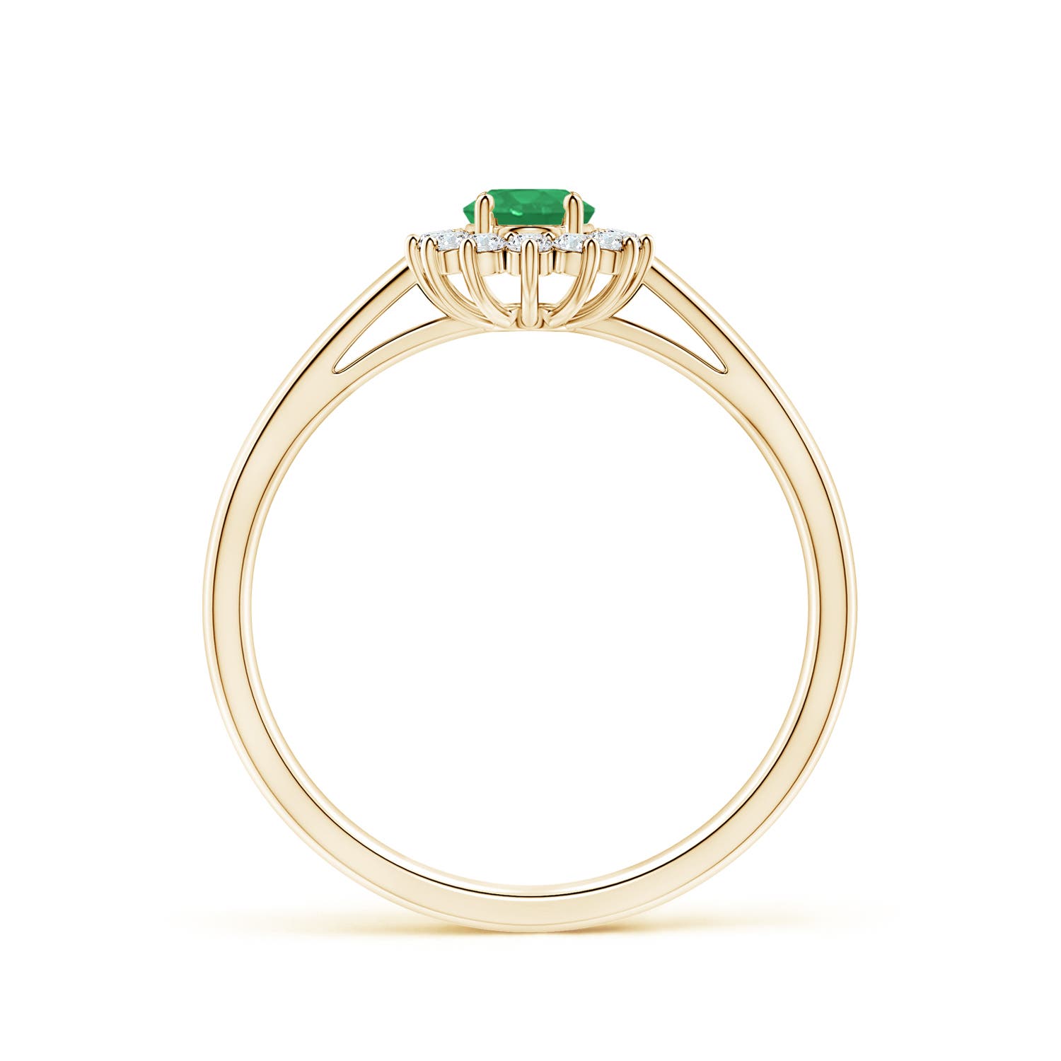 A - Emerald / 0.31 CT / 14 KT Yellow Gold