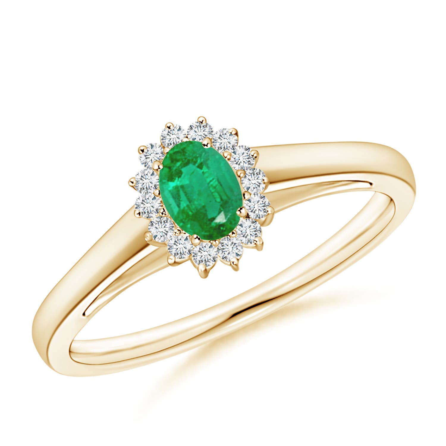 AA - Emerald / 0.31 CT / 14 KT Yellow Gold