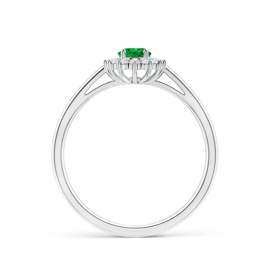 5x3mm AAA Princess Diana Inspired Emerald Ring with Diamond Halo in 9K White Gold side 199