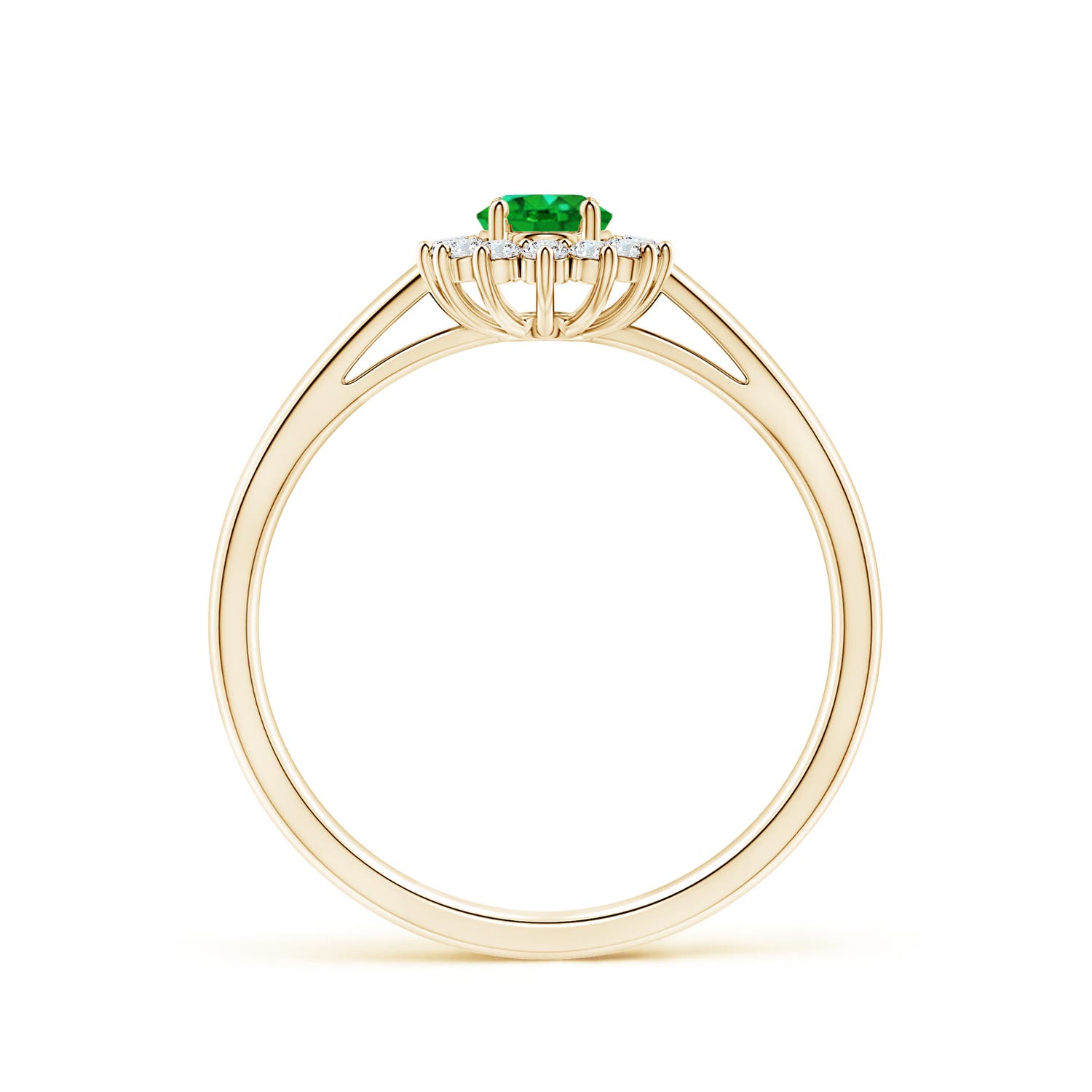 AAAA - Emerald / 0.31 CT / 14 KT Yellow Gold