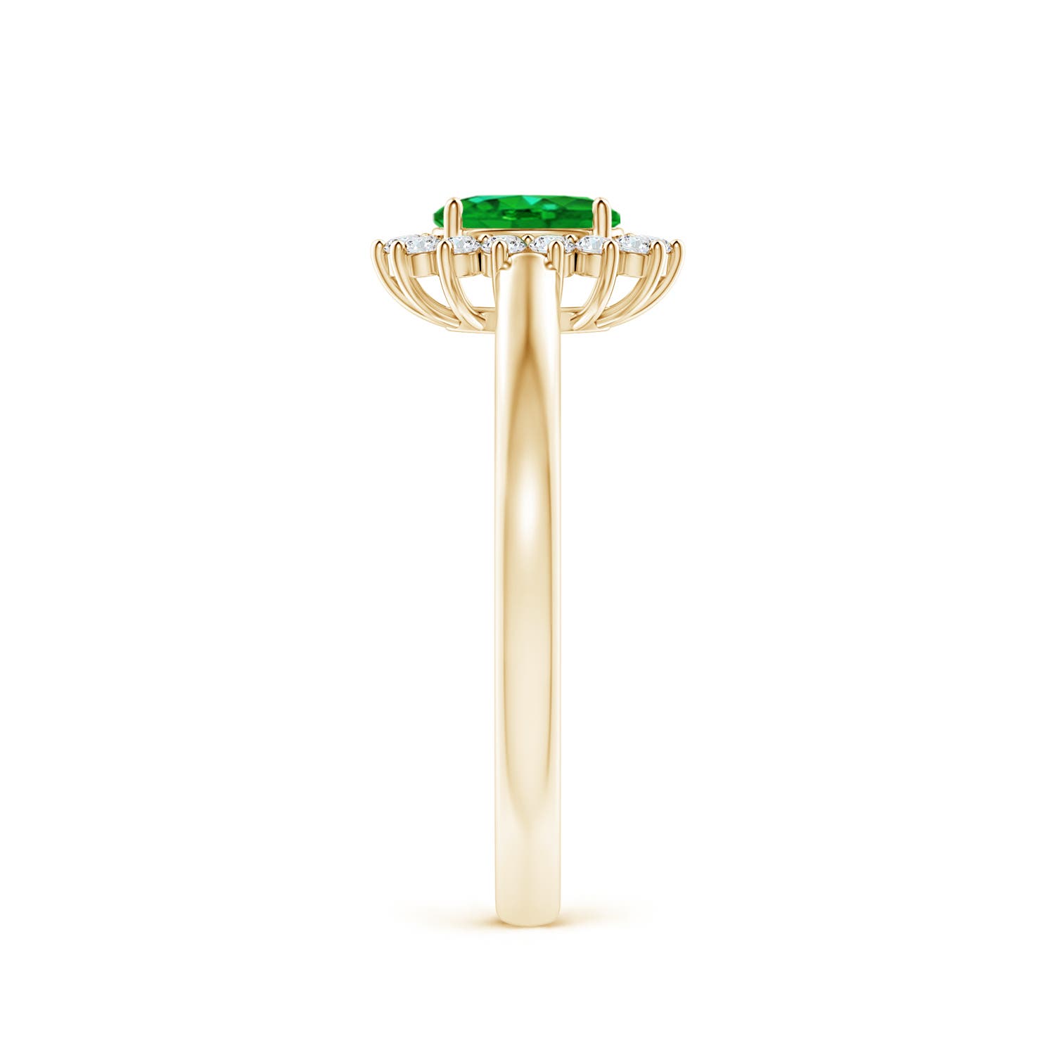 AAAA - Emerald / 0.31 CT / 14 KT Yellow Gold