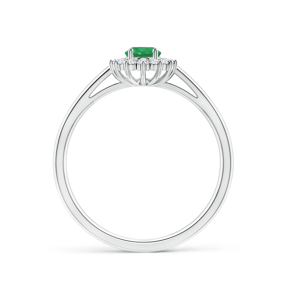 6x4mm A Princess Diana Inspired Emerald Ring with Diamond Halo in P950 Platinum side 199