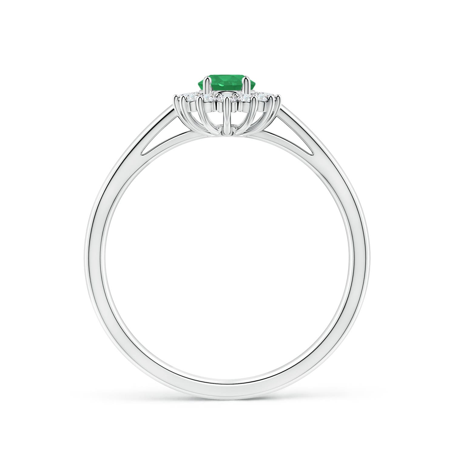 A - Emerald / 0.6 CT / 14 KT White Gold