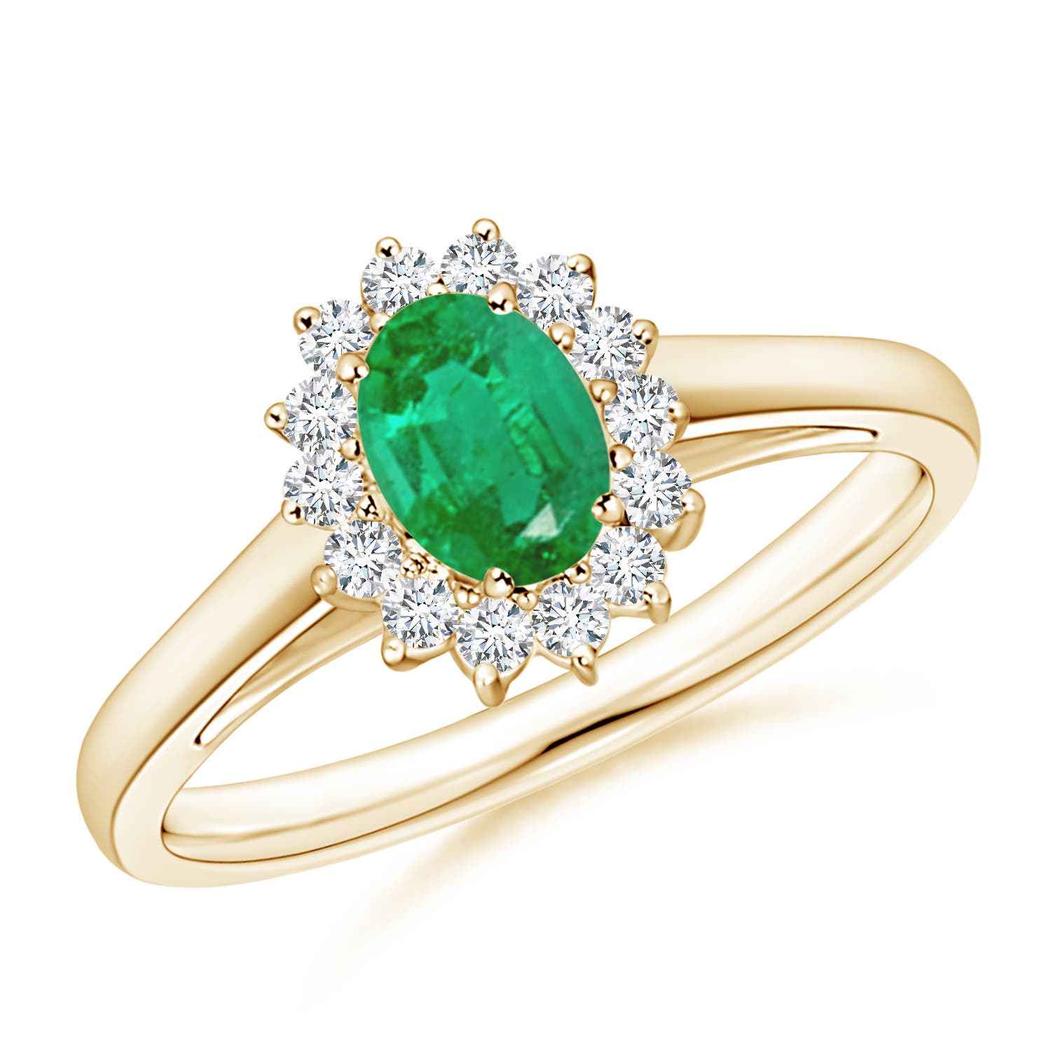 AA - Emerald / 0.6 CT / 14 KT Yellow Gold