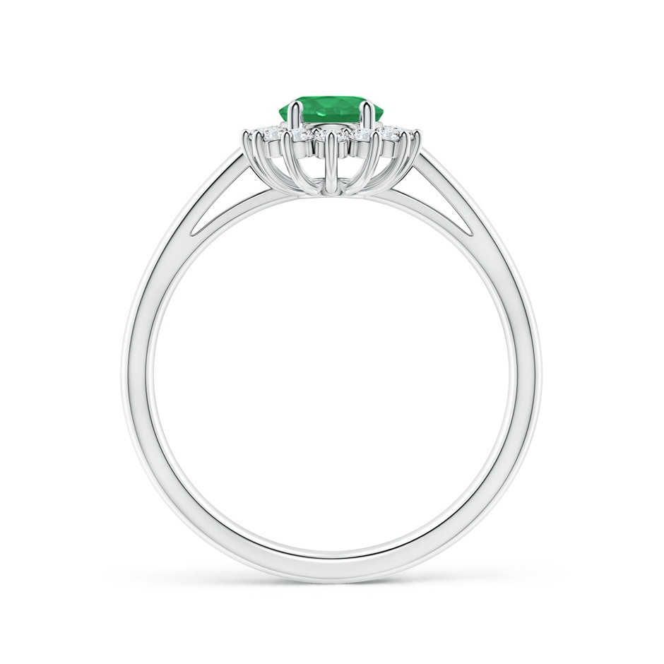 7x5mm A Princess Diana Inspired Emerald Ring with Diamond Halo in P950 Platinum side 199