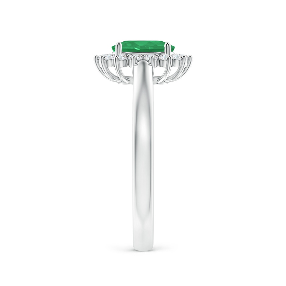 7x5mm A Princess Diana Inspired Emerald Ring with Diamond Halo in P950 Platinum side 299