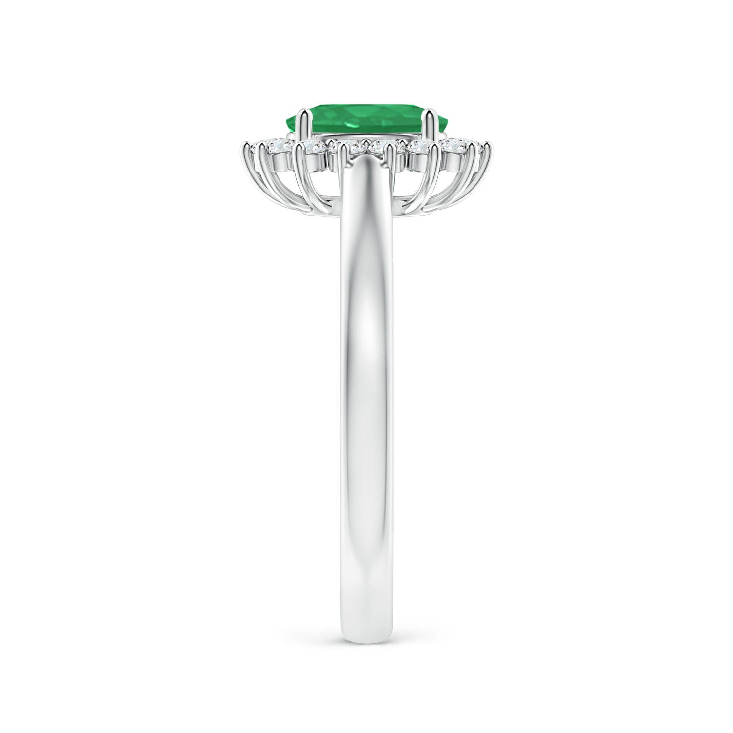 A - Emerald / 0.91 CT / 14 KT White Gold