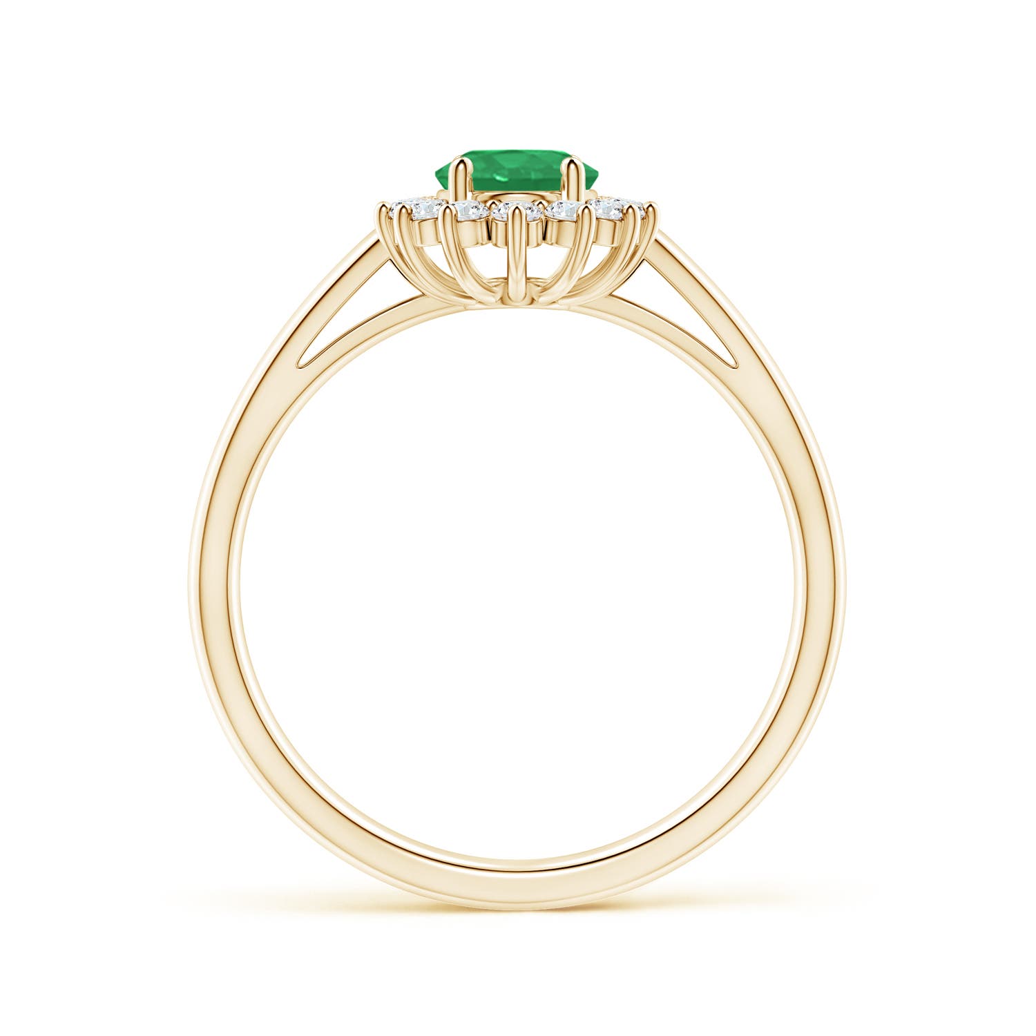 A - Emerald / 0.91 CT / 14 KT Yellow Gold