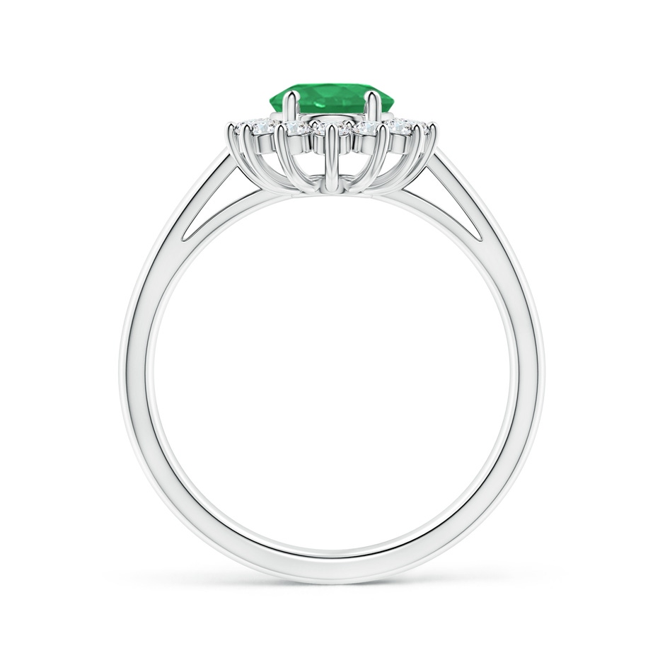 8x6mm A Princess Diana Inspired Emerald Ring with Diamond Halo in P950 Platinum side 199