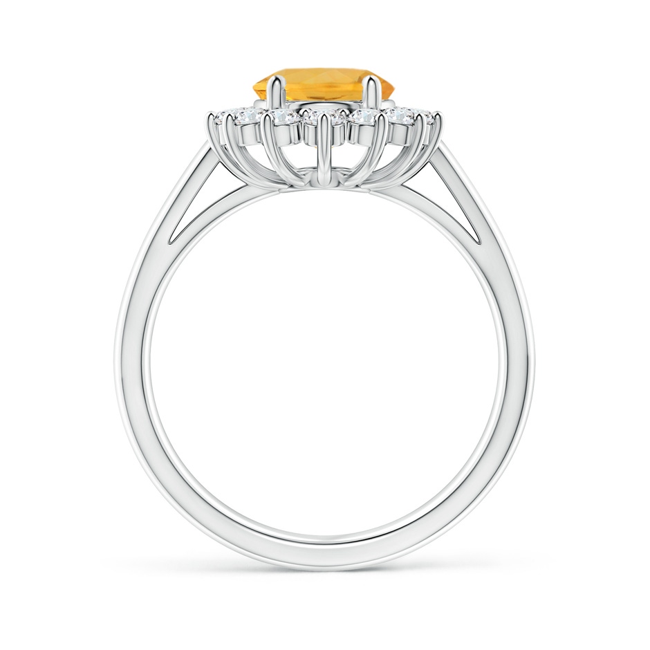 9x7mm A Princess Diana Inspired Fire Opal Ring with Diamond Halo in S999 Silver side 199