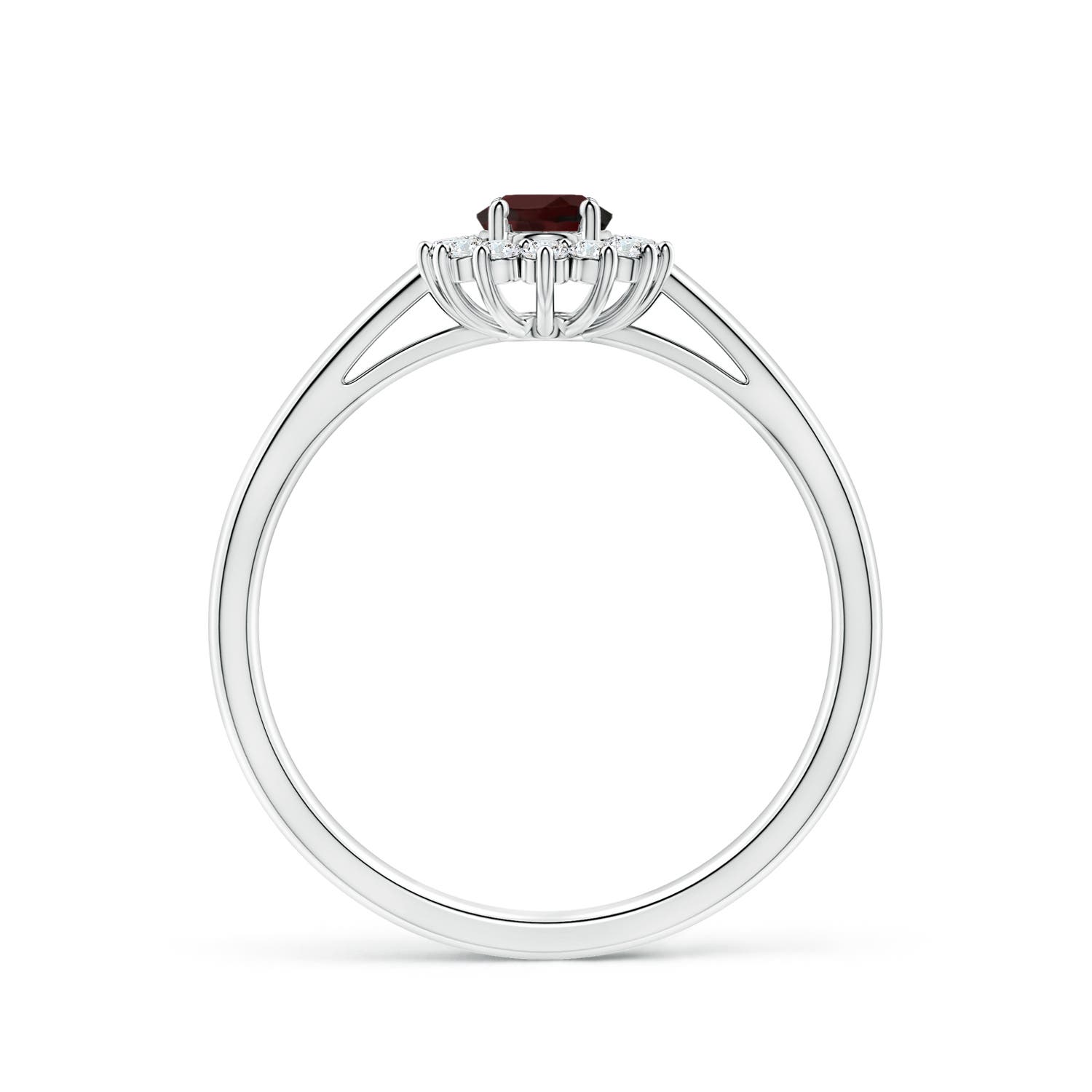 A - Garnet / 0.36 CT / 14 KT White Gold