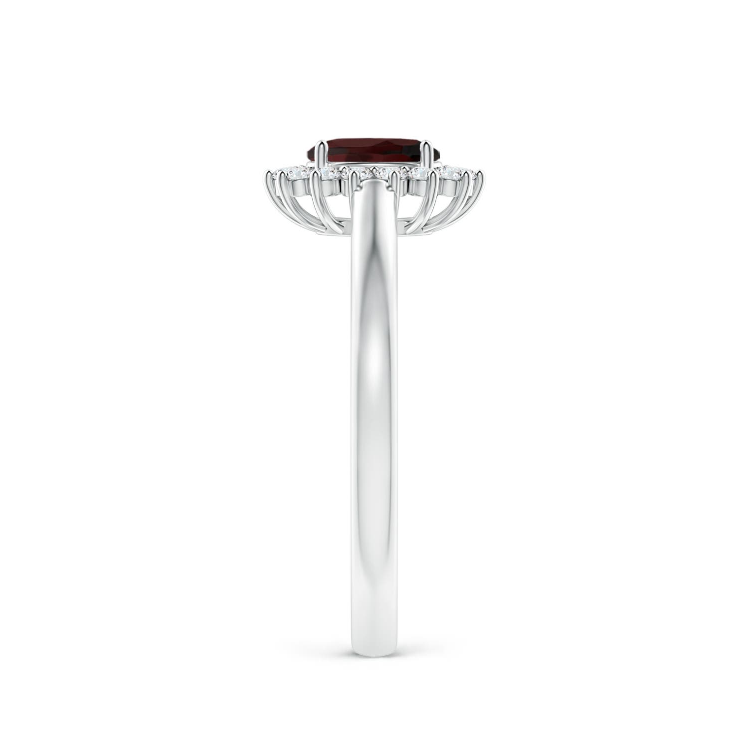 A - Garnet / 0.36 CT / 14 KT White Gold