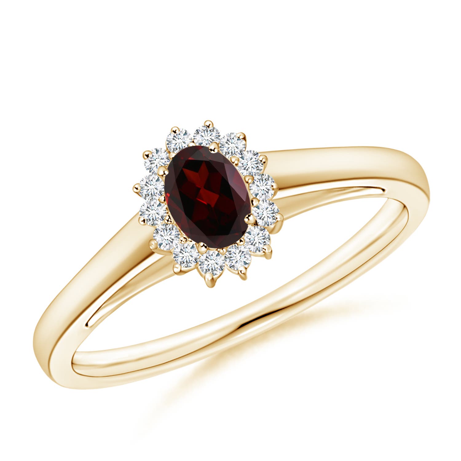 A - Garnet / 0.36 CT / 14 KT Yellow Gold