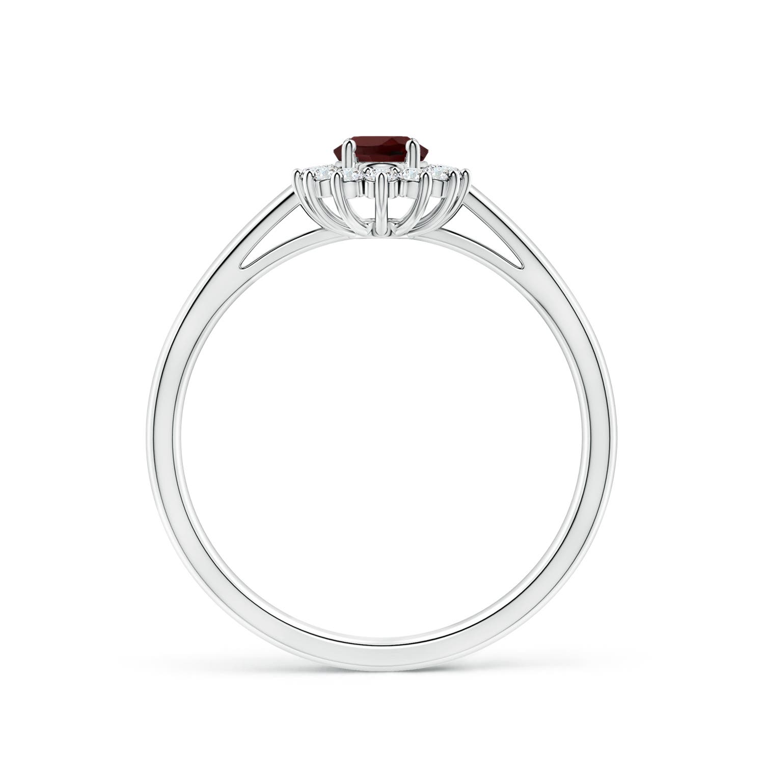 AA - Garnet / 0.36 CT / 14 KT White Gold