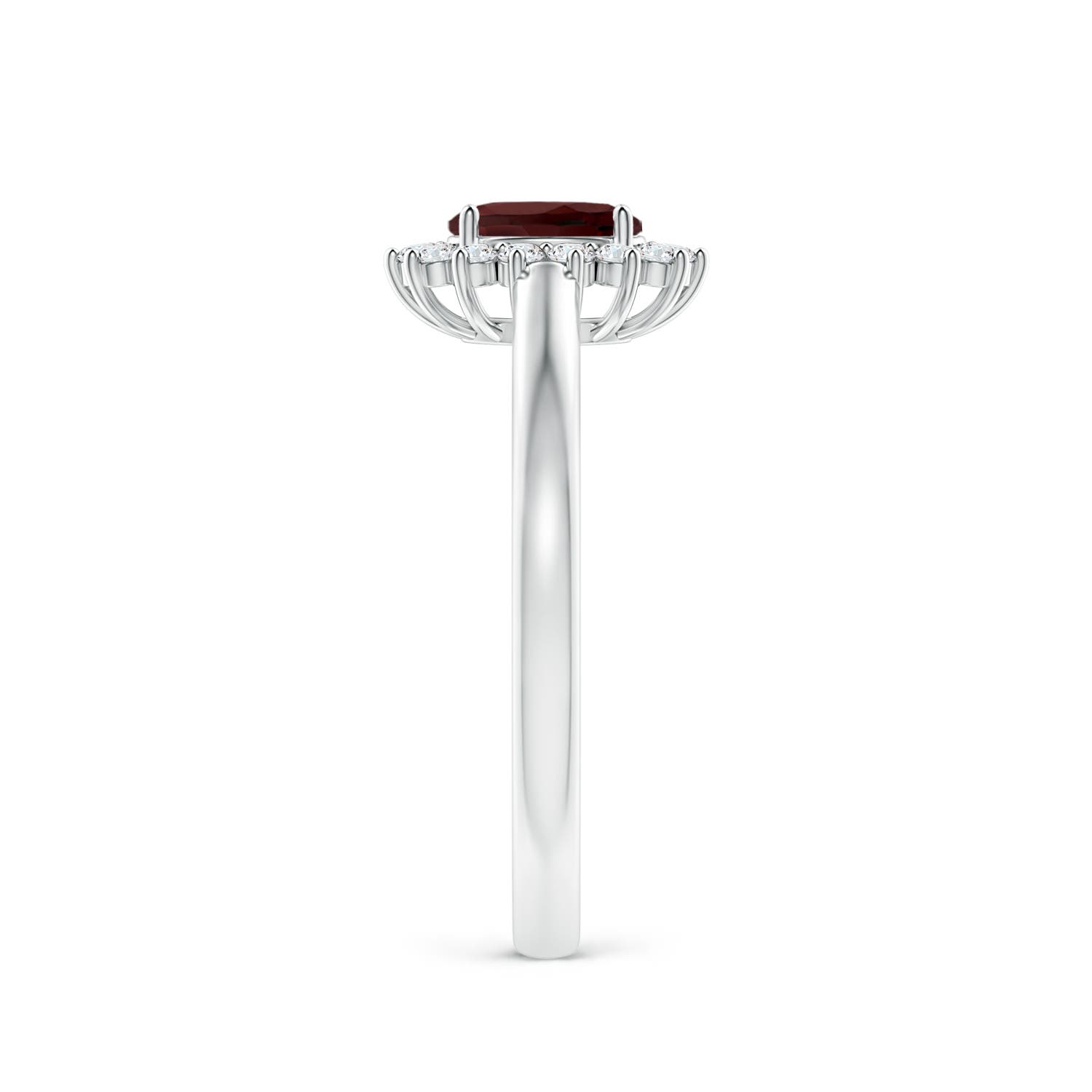 AA - Garnet / 0.36 CT / 14 KT White Gold