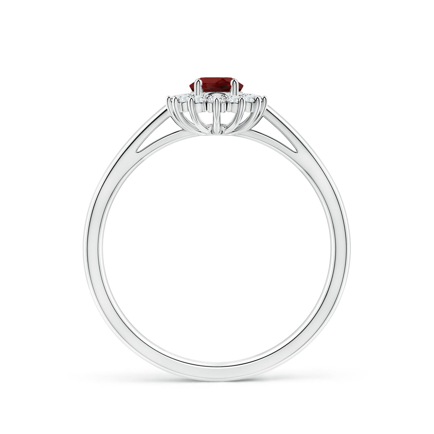 AAAA - Garnet / 0.36 CT / 14 KT White Gold