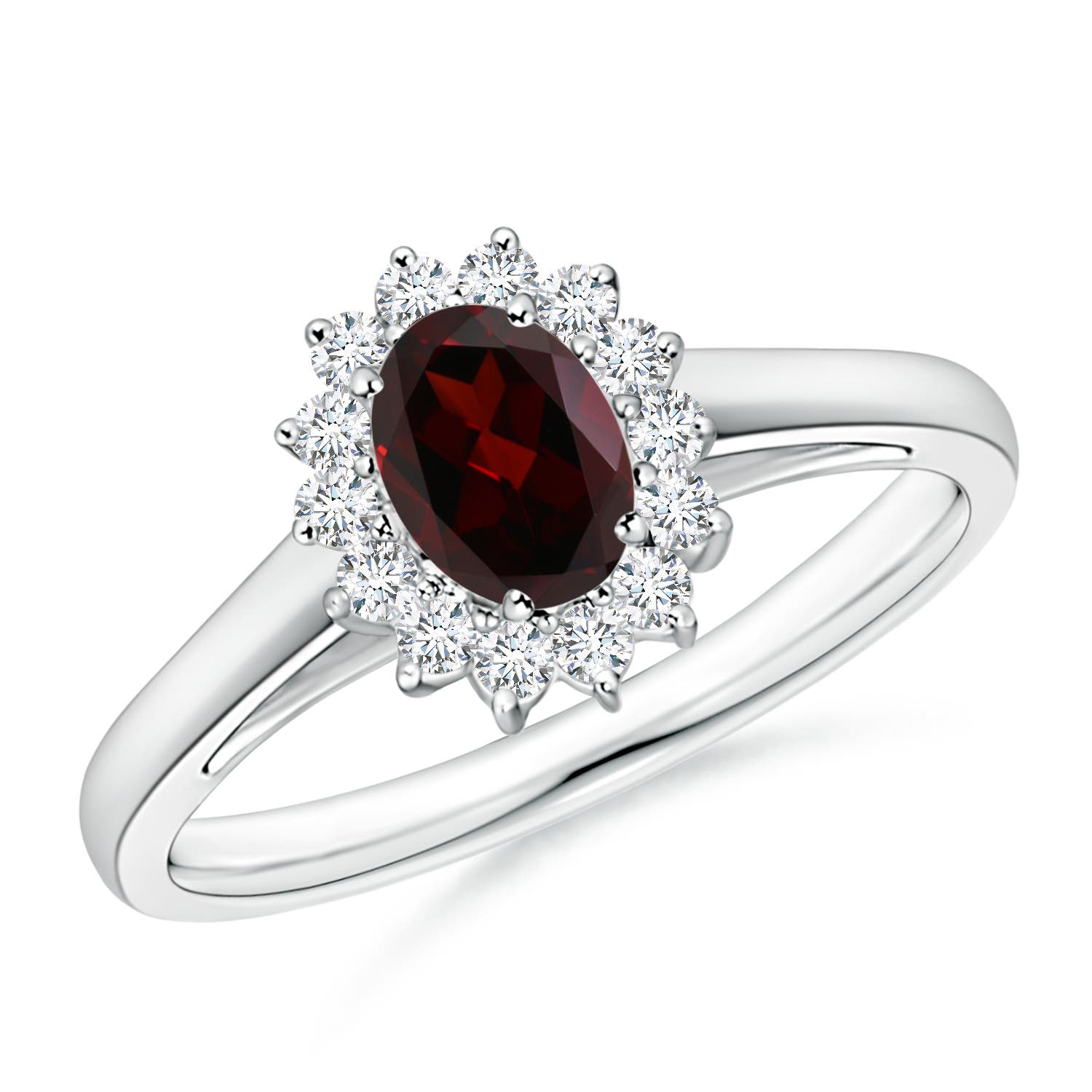 A - Garnet / 0.75 CT / 14 KT White Gold