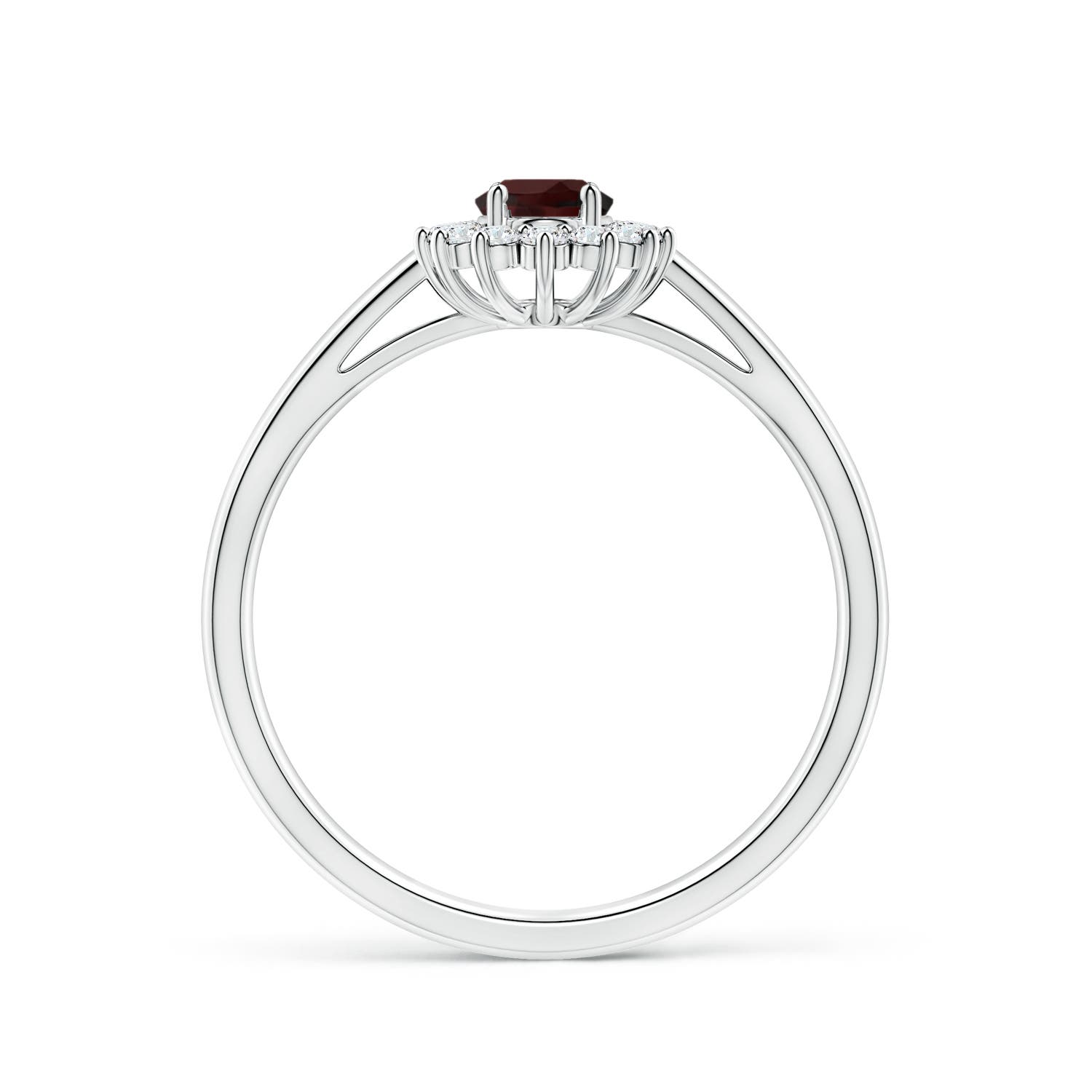 A - Garnet / 0.75 CT / 14 KT White Gold