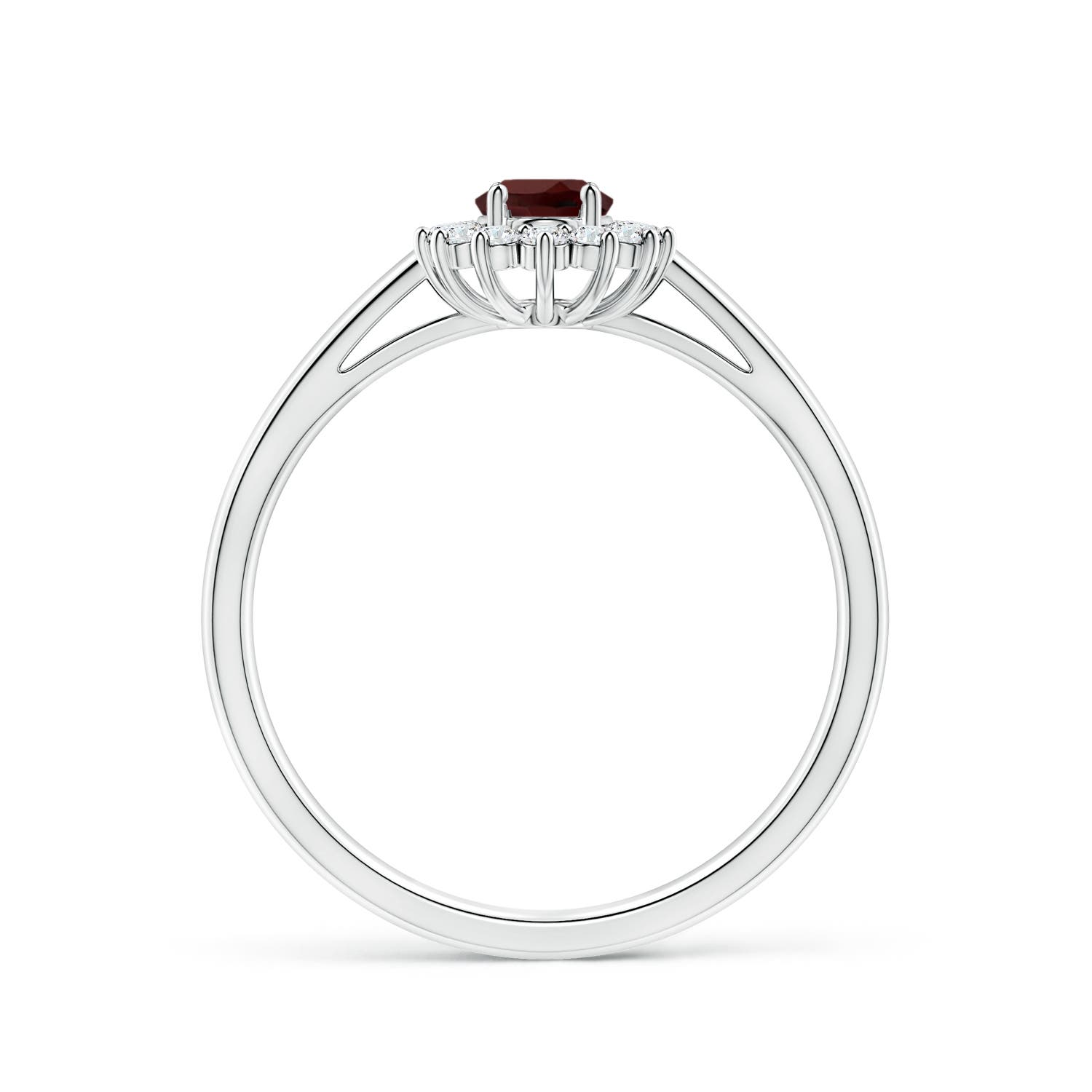 AA - Garnet / 0.75 CT / 14 KT White Gold