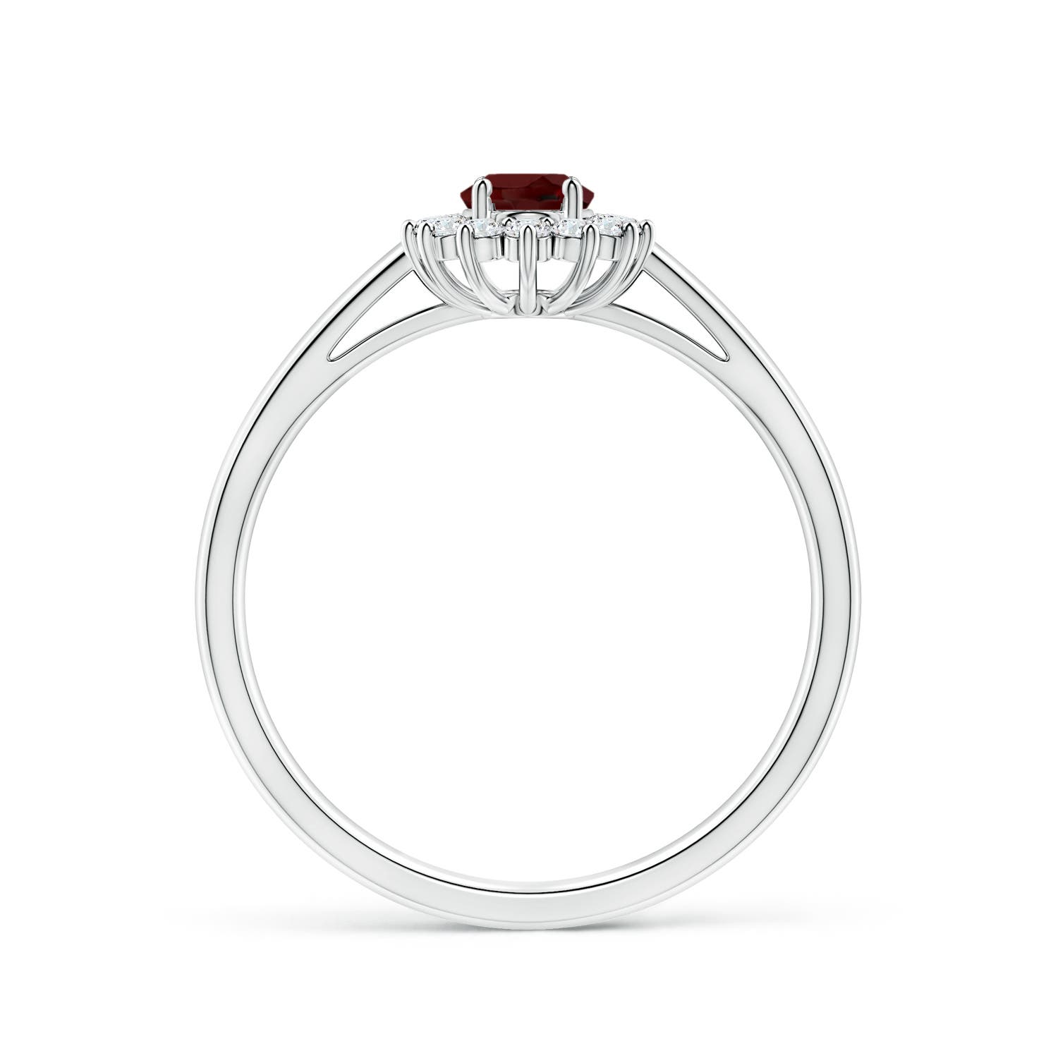 AAA - Garnet / 0.75 CT / 14 KT White Gold