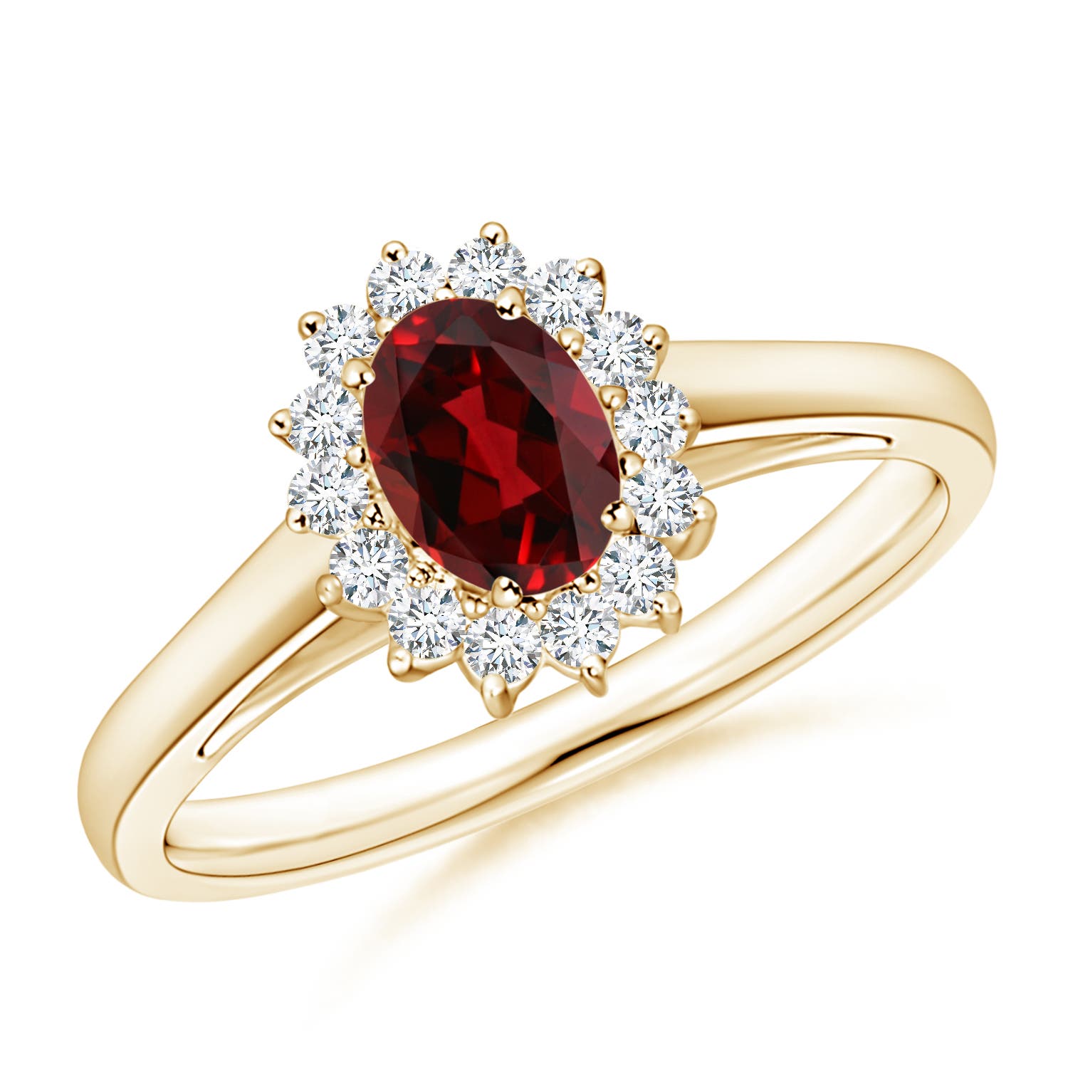 AAAA - Garnet / 0.75 CT / 14 KT Yellow Gold