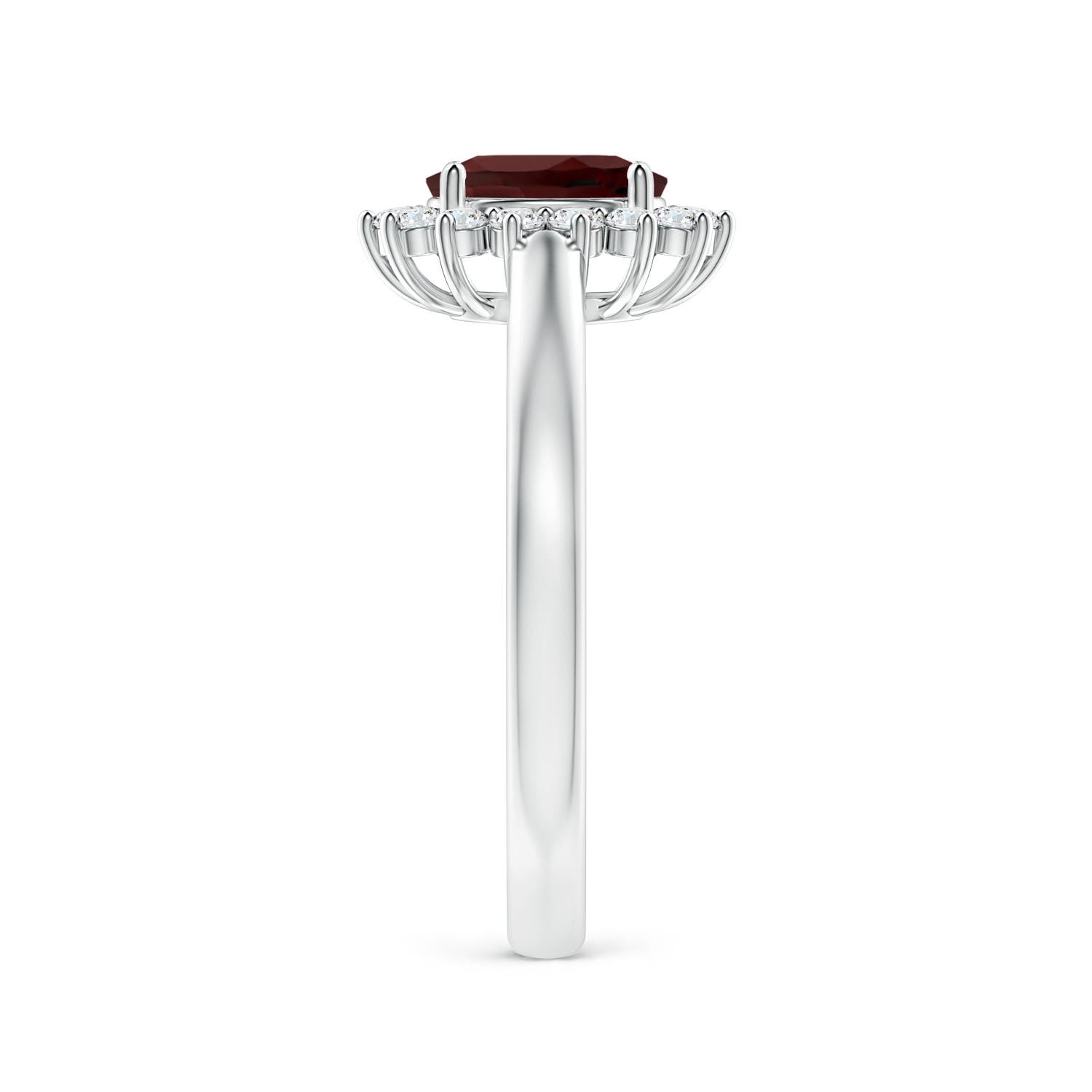 AA - Garnet / 1.15 CT / 14 KT White Gold