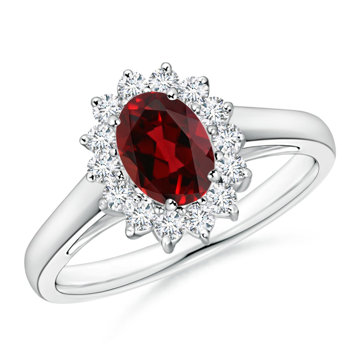 AAAA - Garnet / 1.15 CT / 14 KT White Gold