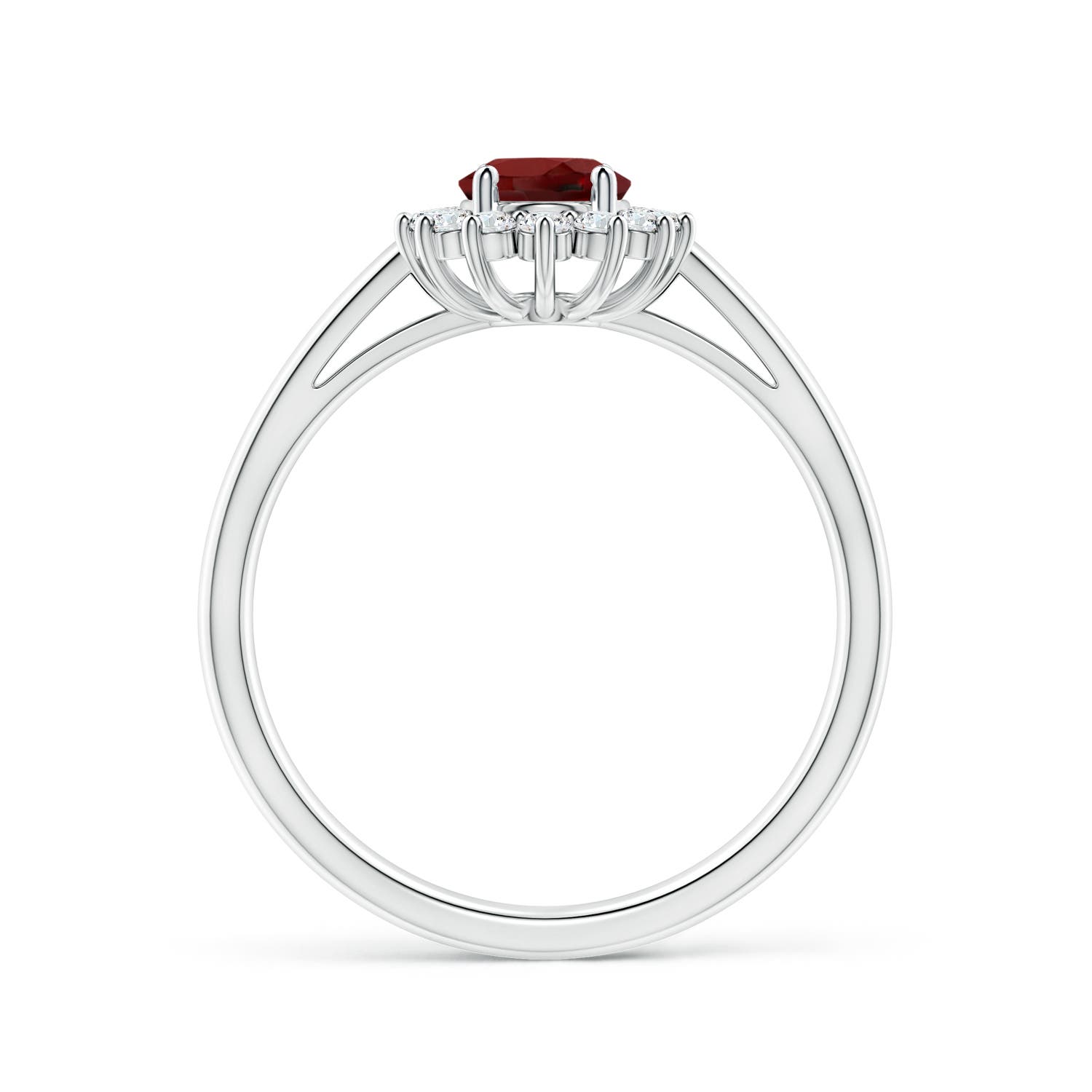 AAAA - Garnet / 1.15 CT / 14 KT White Gold