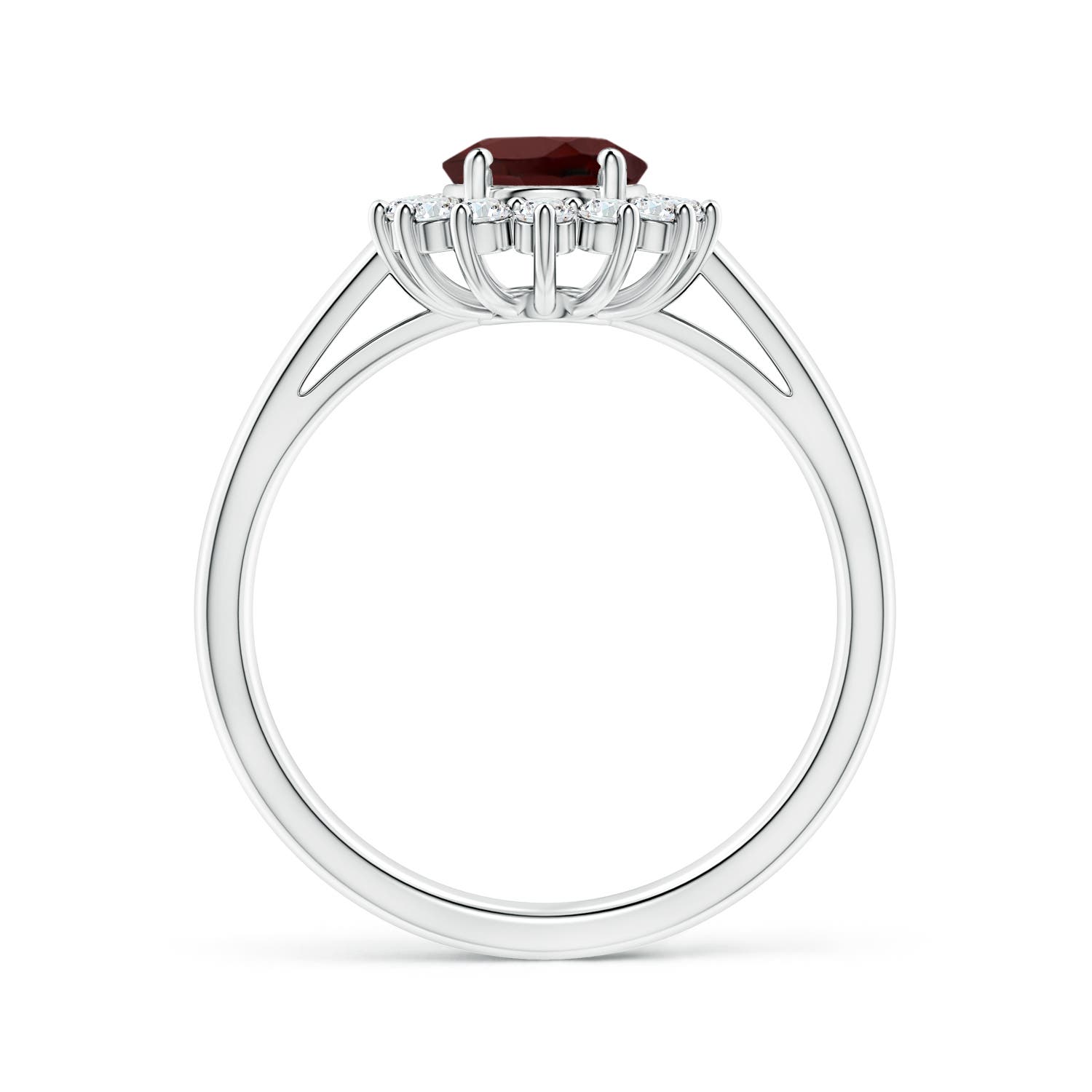 AA - Garnet / 1.8 CT / 14 KT White Gold