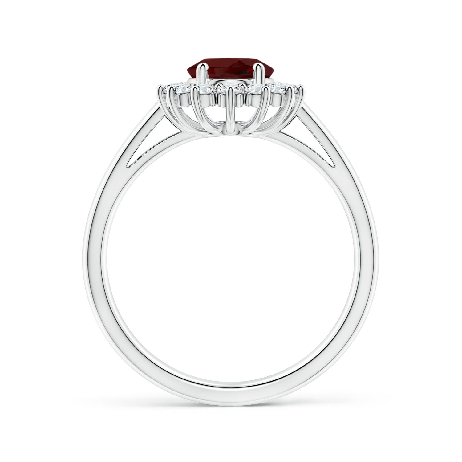 AAA - Garnet / 1.8 CT / 14 KT White Gold