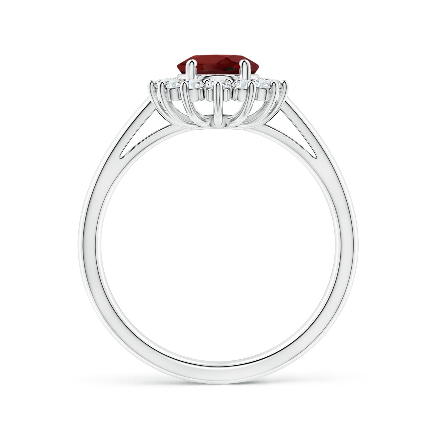 AAAA - Garnet / 1.8 CT / 14 KT White Gold