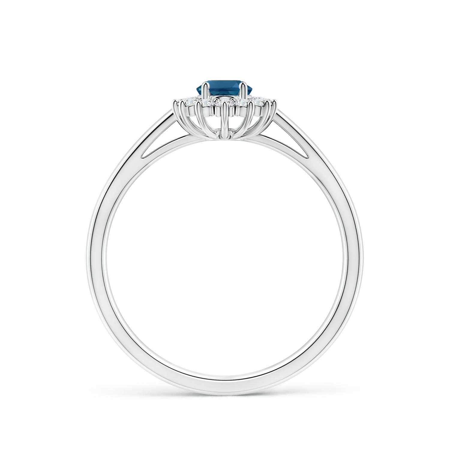 AAA - London Blue Topaz / 0.38 CT / 14 KT White Gold