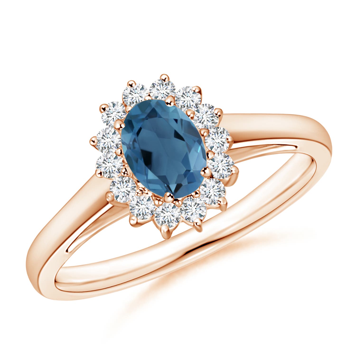 A - London Blue Topaz / 0.74 CT / 14 KT Rose Gold