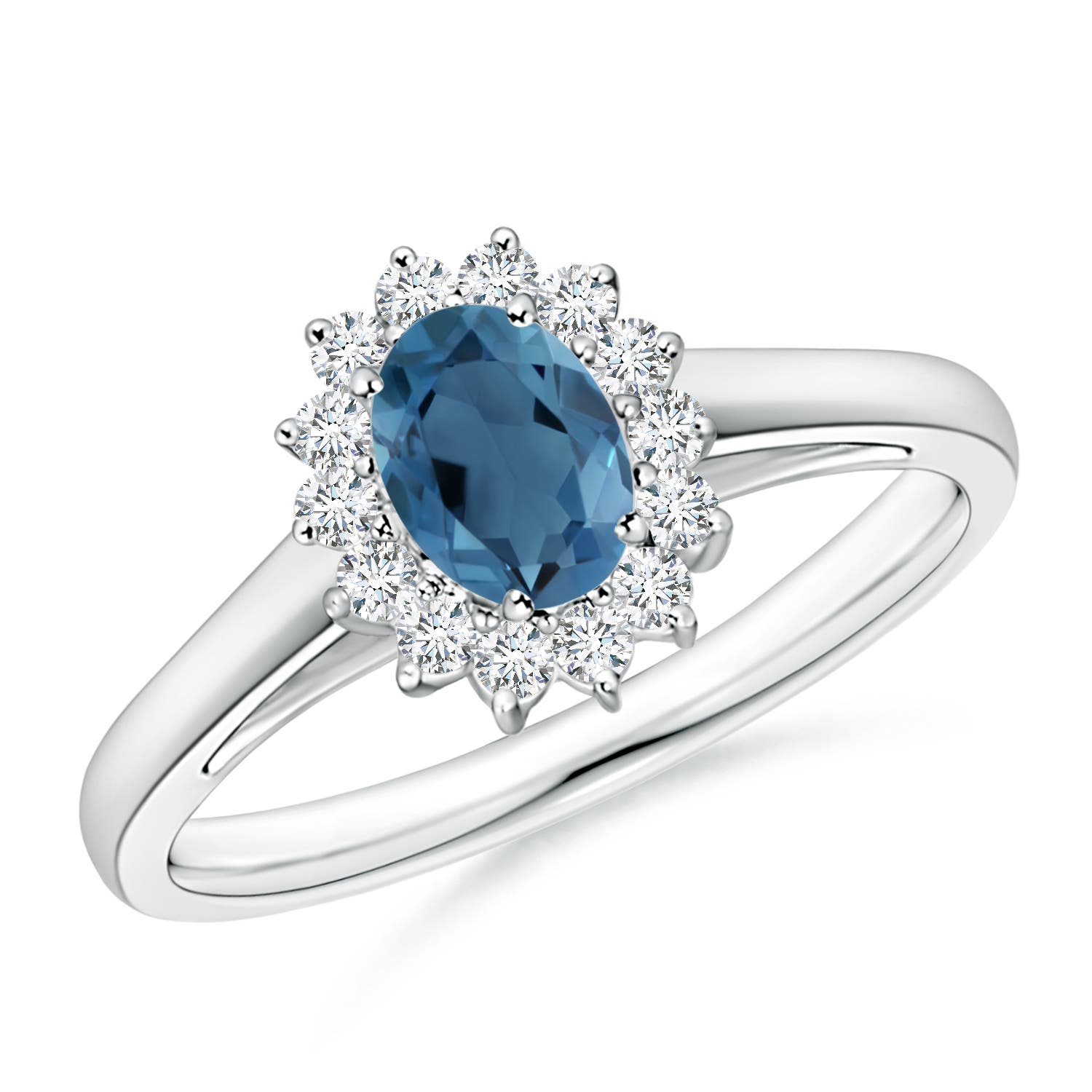 A - London Blue Topaz / 0.74 CT / 14 KT White Gold