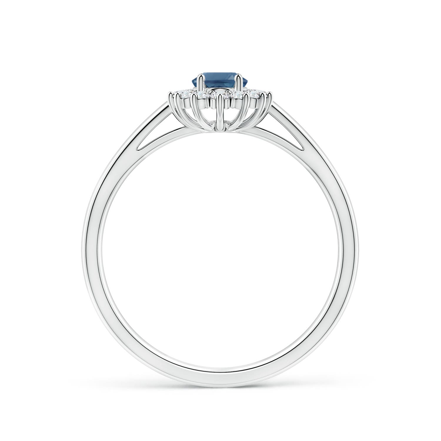 A - London Blue Topaz / 0.74 CT / 14 KT White Gold