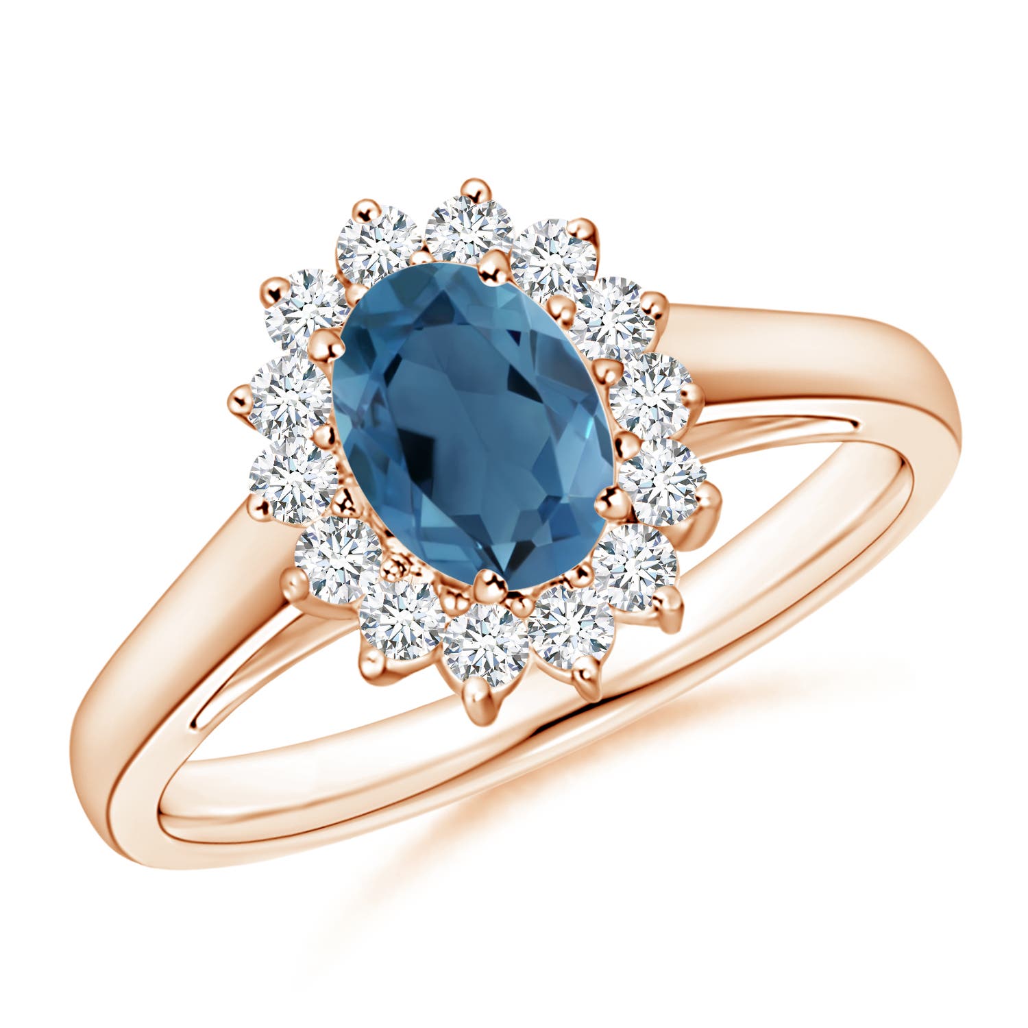 A - London Blue Topaz / 1.2 CT / 14 KT Rose Gold