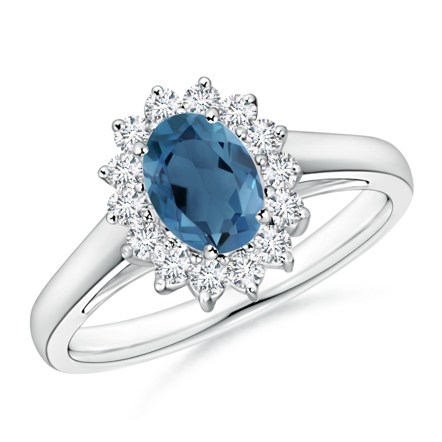 A - London Blue Topaz / 1.2 CT / 14 KT White Gold