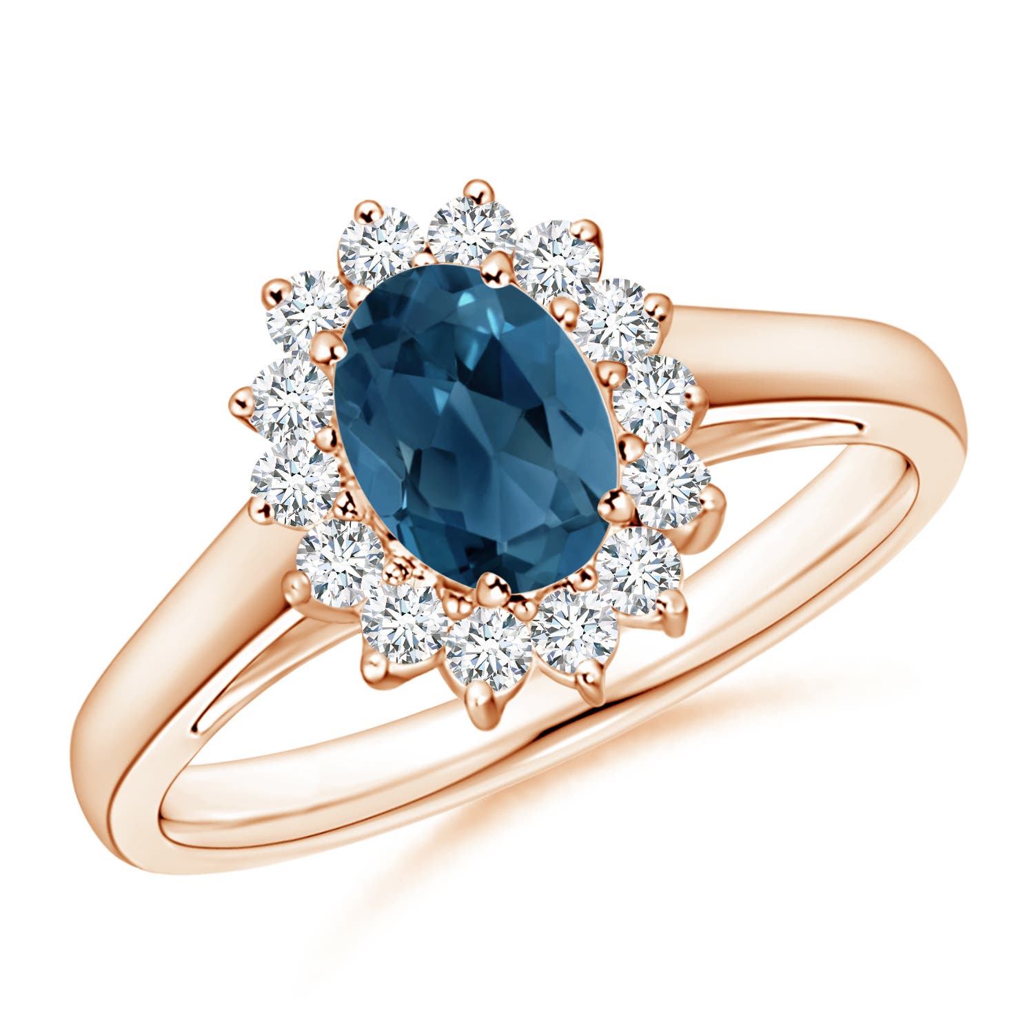 AA - London Blue Topaz / 1.2 CT / 14 KT Rose Gold