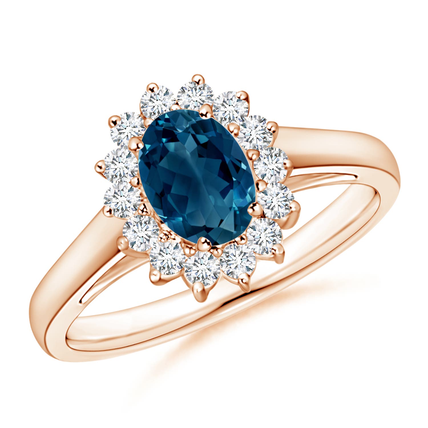 AAAA - London Blue Topaz / 1.2 CT / 14 KT Rose Gold