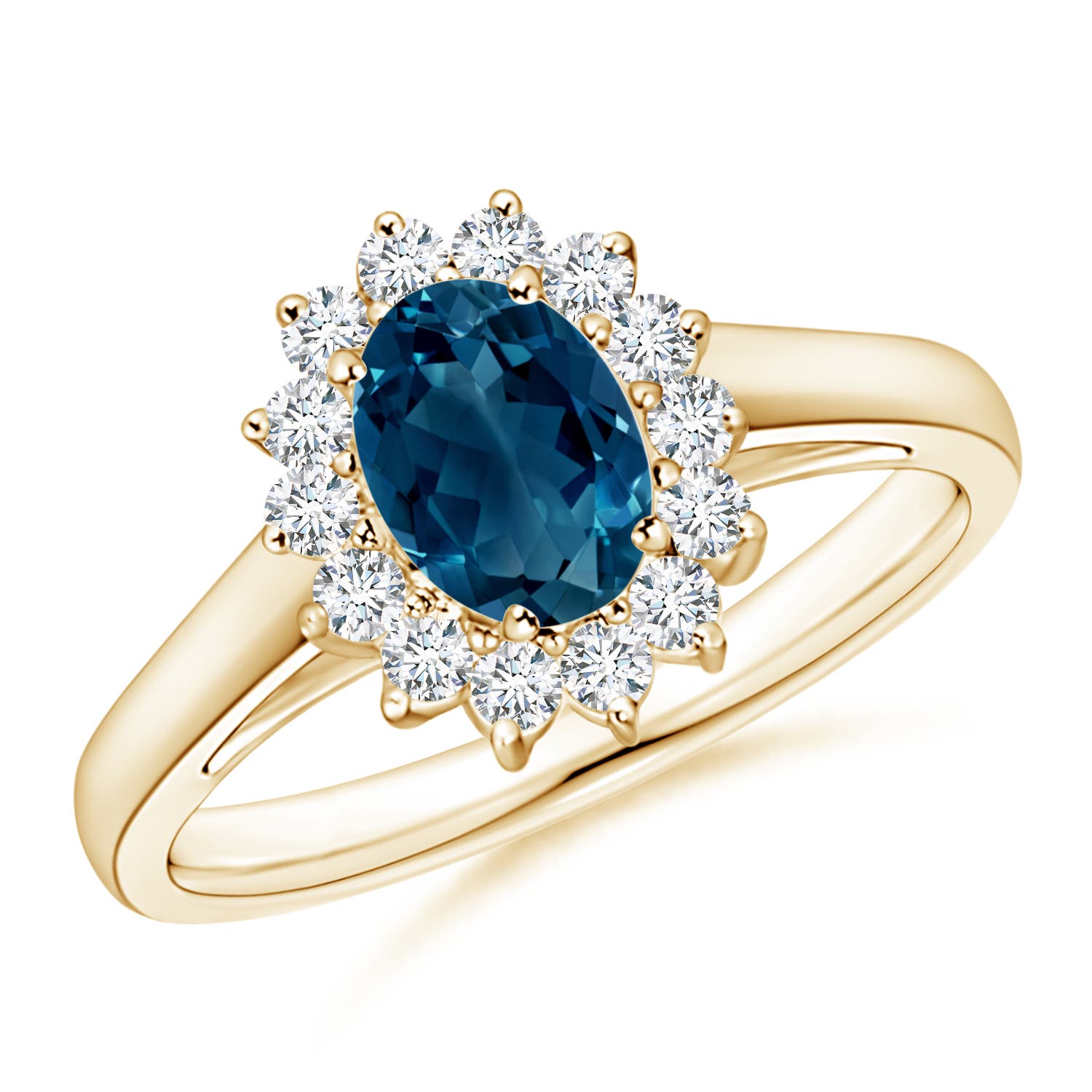 AAAA - London Blue Topaz / 1.2 CT / 14 KT Yellow Gold