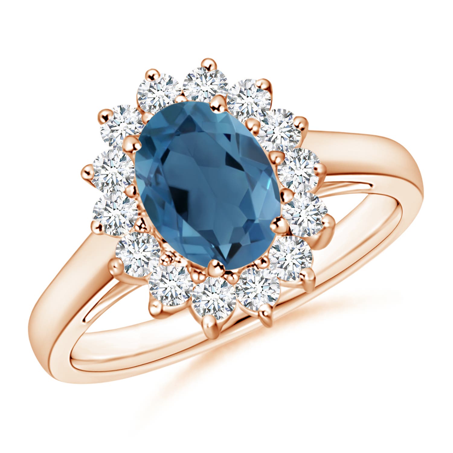 A - London Blue Topaz / 1.85 CT / 14 KT Rose Gold