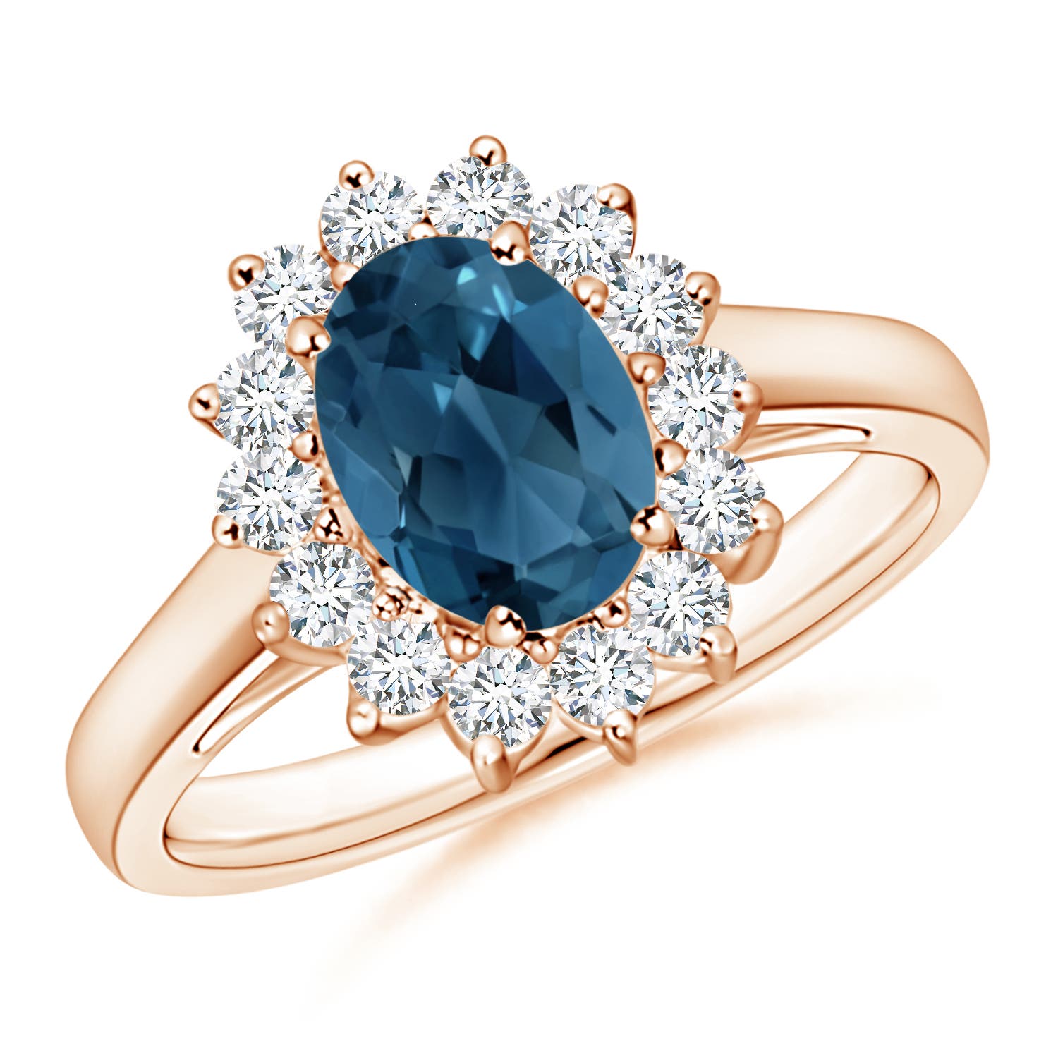 AA - London Blue Topaz / 1.85 CT / 14 KT Rose Gold