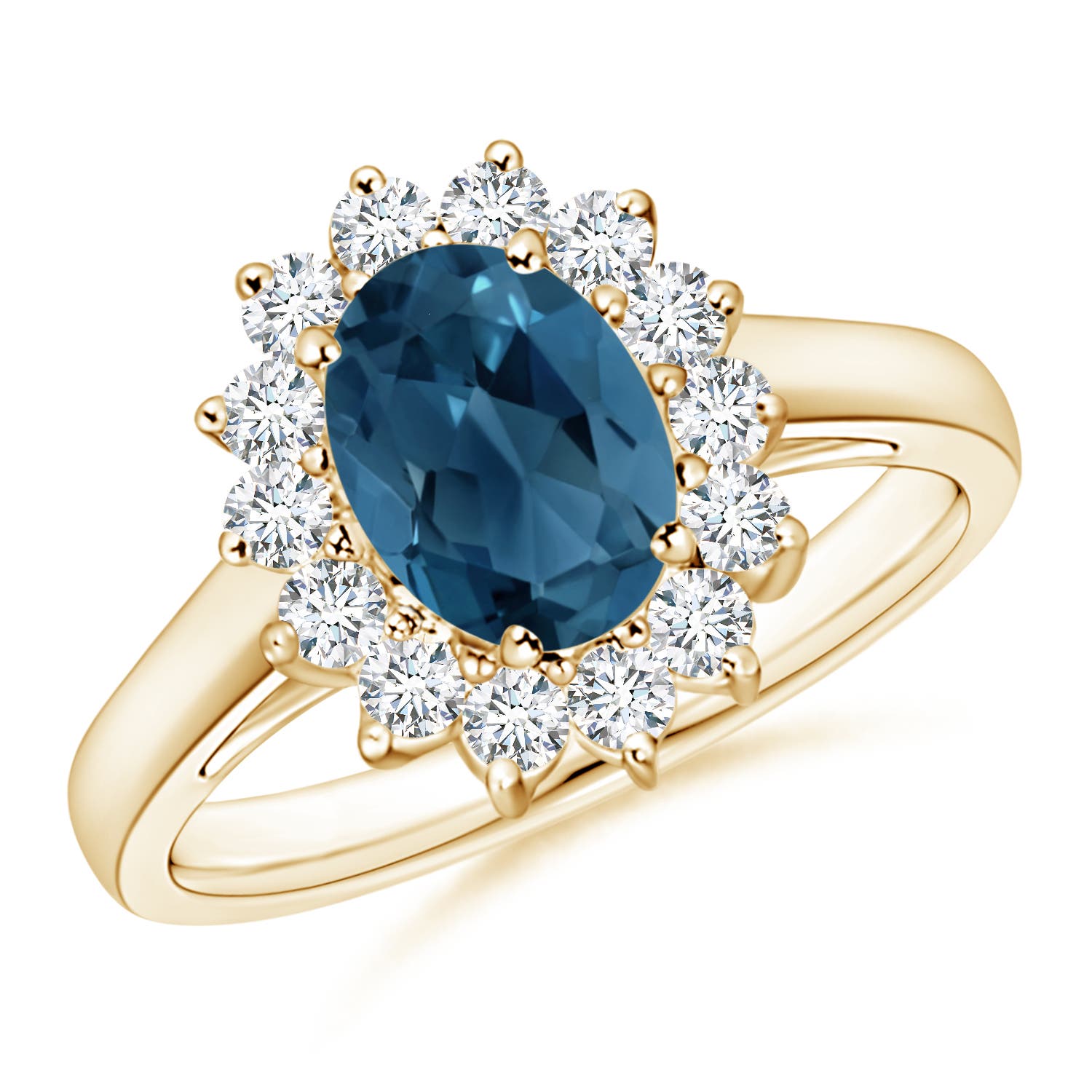 AA - London Blue Topaz / 1.85 CT / 14 KT Yellow Gold