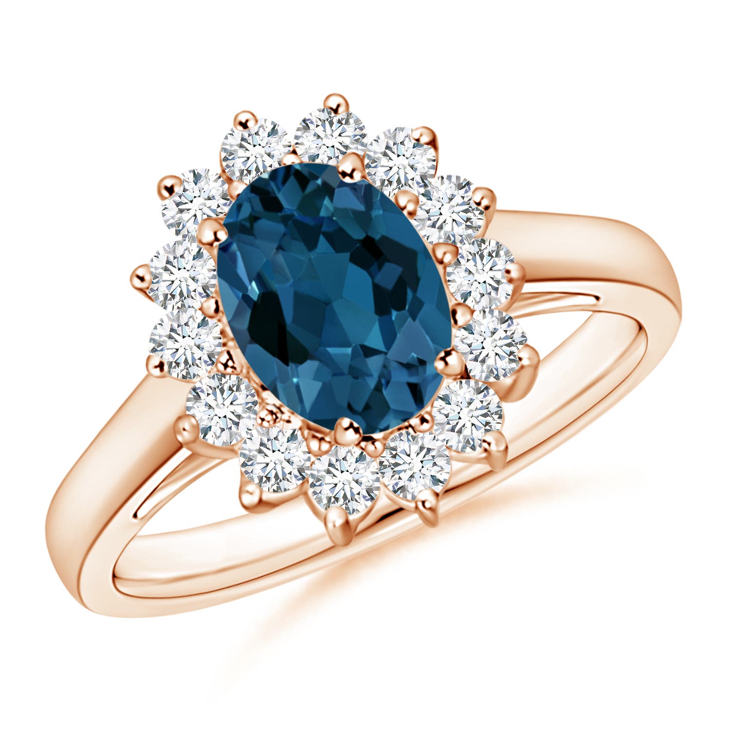 AAA - London Blue Topaz / 1.85 CT / 14 KT Rose Gold