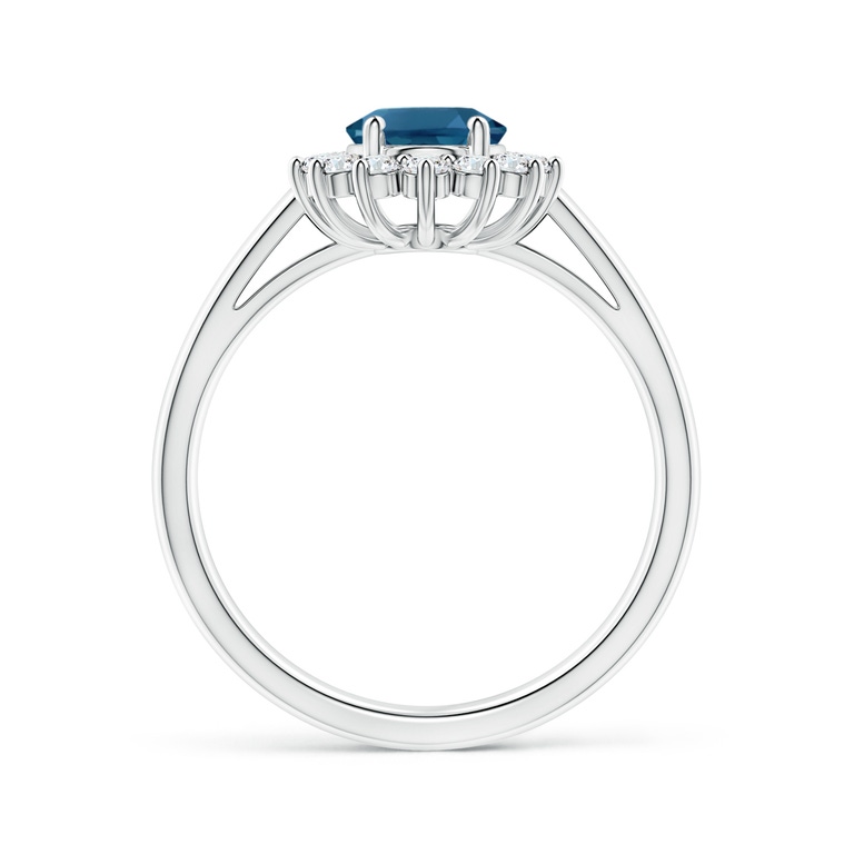 Princess Diana Inspired London Blue Topaz Ring with Halo | Angara